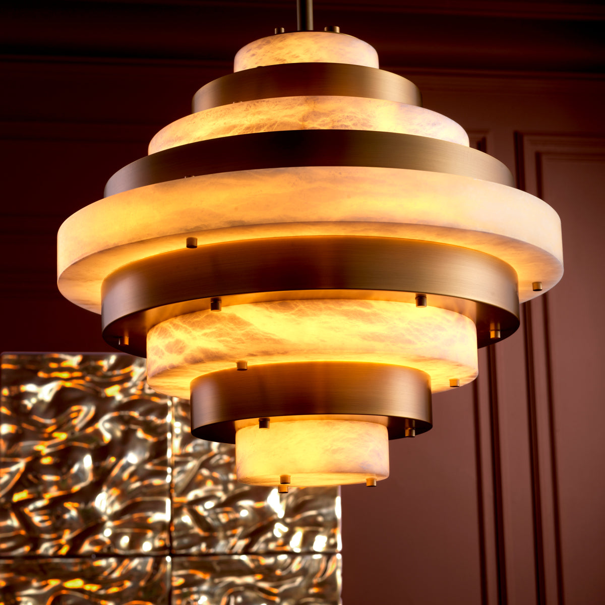 Alabaster Tiered Chandelier Lazzari | Eichholtz Miami