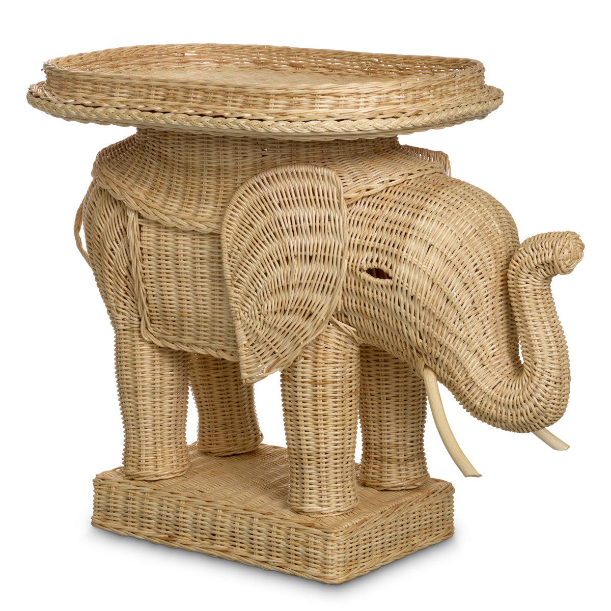 Rattan Sculptural Side Table Elephant | Eichholtz Miami