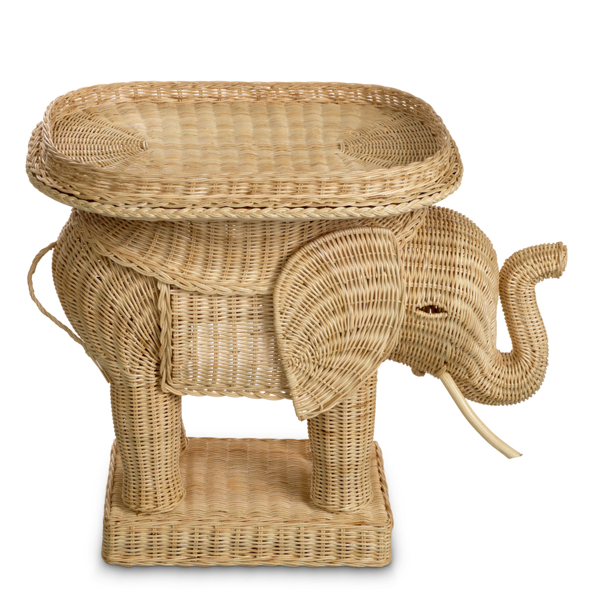 Rattan Sculptural Side Table Elephant | Eichholtz Miami