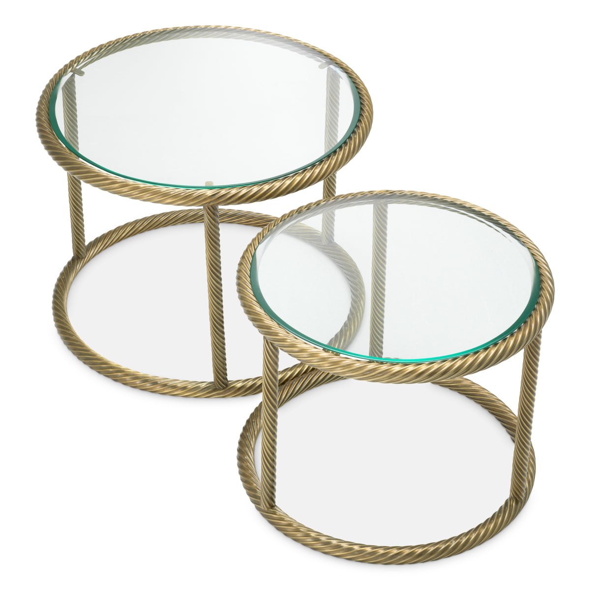Brass Round Side Tables (2) Addison | Eichholtz Miami