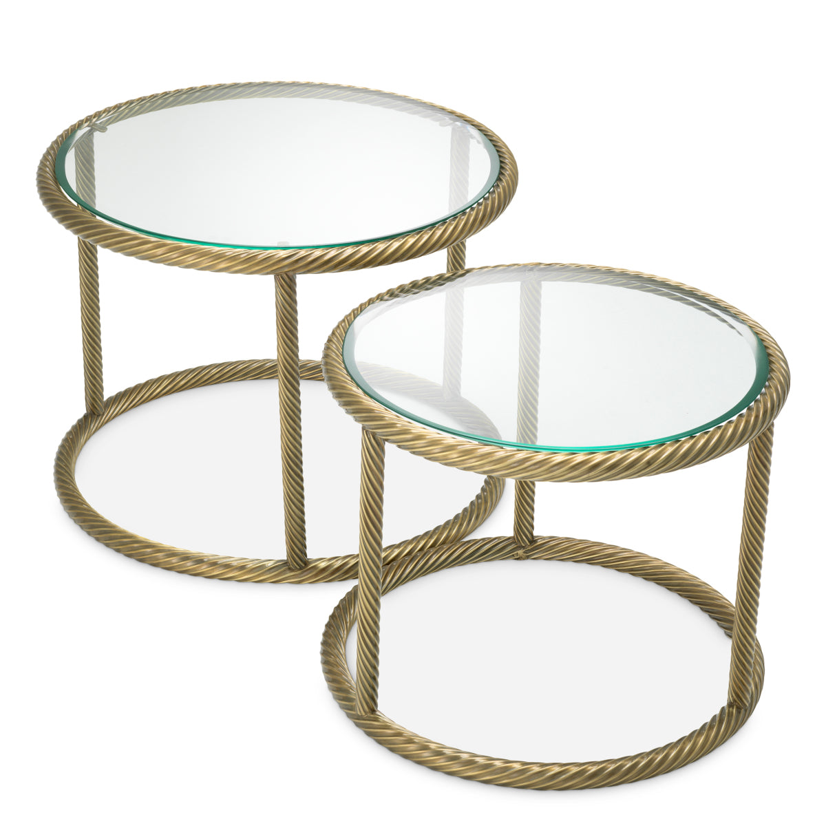 Brass Round Side Tables (2) Addison | Eichholtz Miami