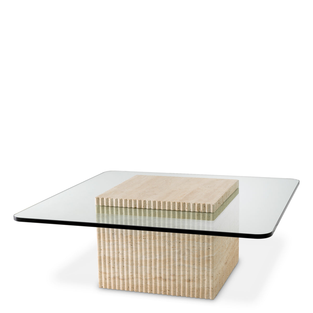 Travertine Pedestal Coffee Table Brindisi | Eichholtz Miami