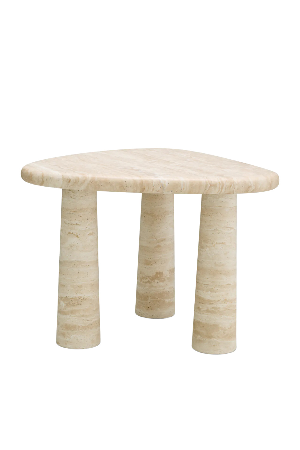 Travertine Triangular Side Table Larino | Eichholtz Miami