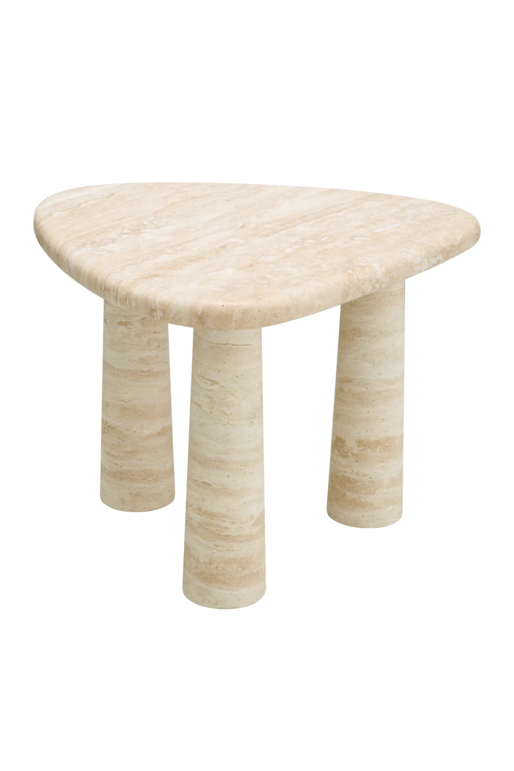Travertine Triangular Side Table Larino | Eichholtz Miami