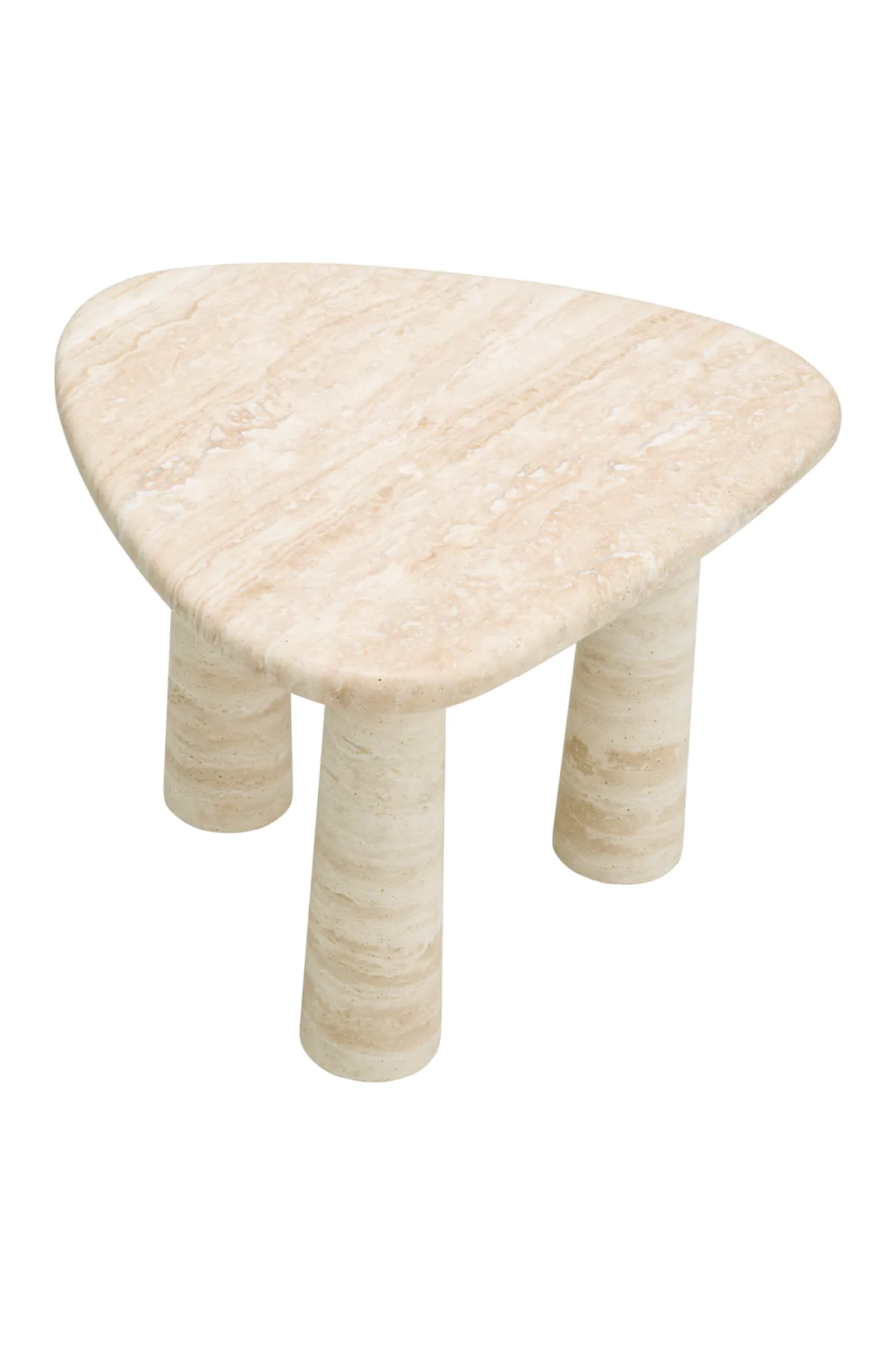 Travertine Triangular Side Table Larino | Eichholtz Miami