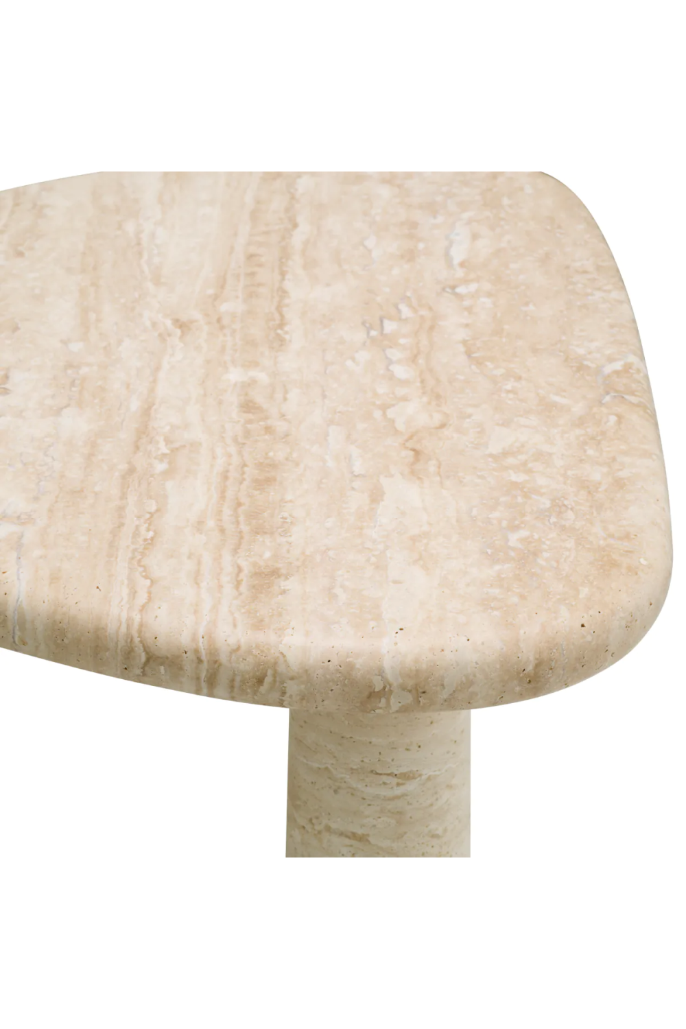 Travertine Triangular Side Table Larino | Eichholtz Miami