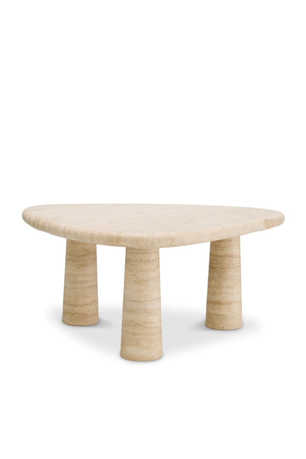 Travertine Triangular Side Table Larino | Eichholtz Miami