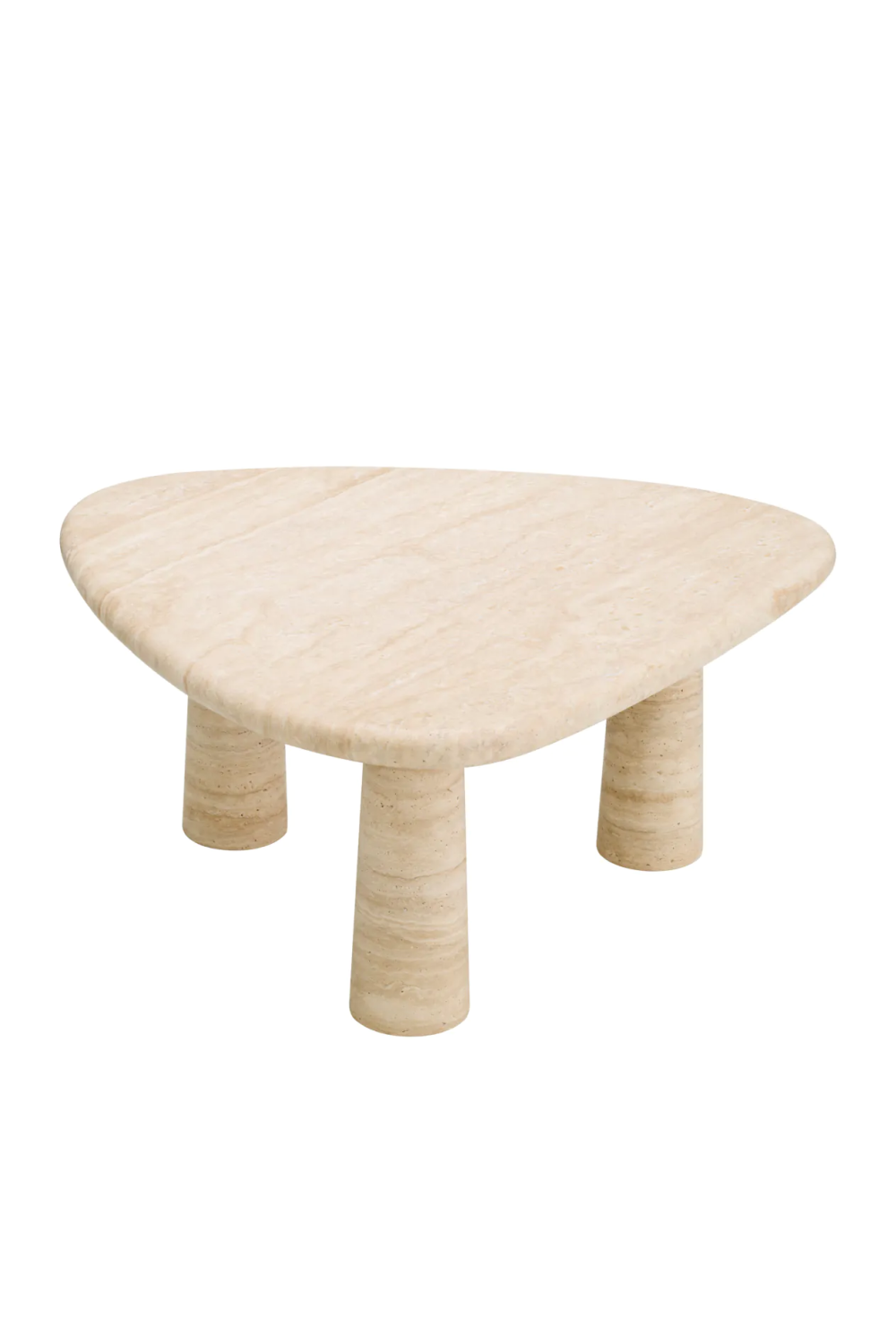 Travertine Triangular Side Table Larino | Eichholtz Miami