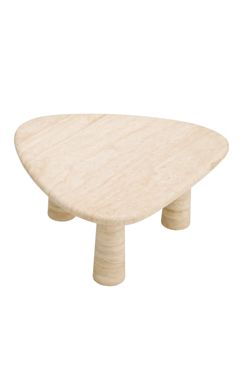 Travertine Triangular Side Table Larino | Eichholtz Miami