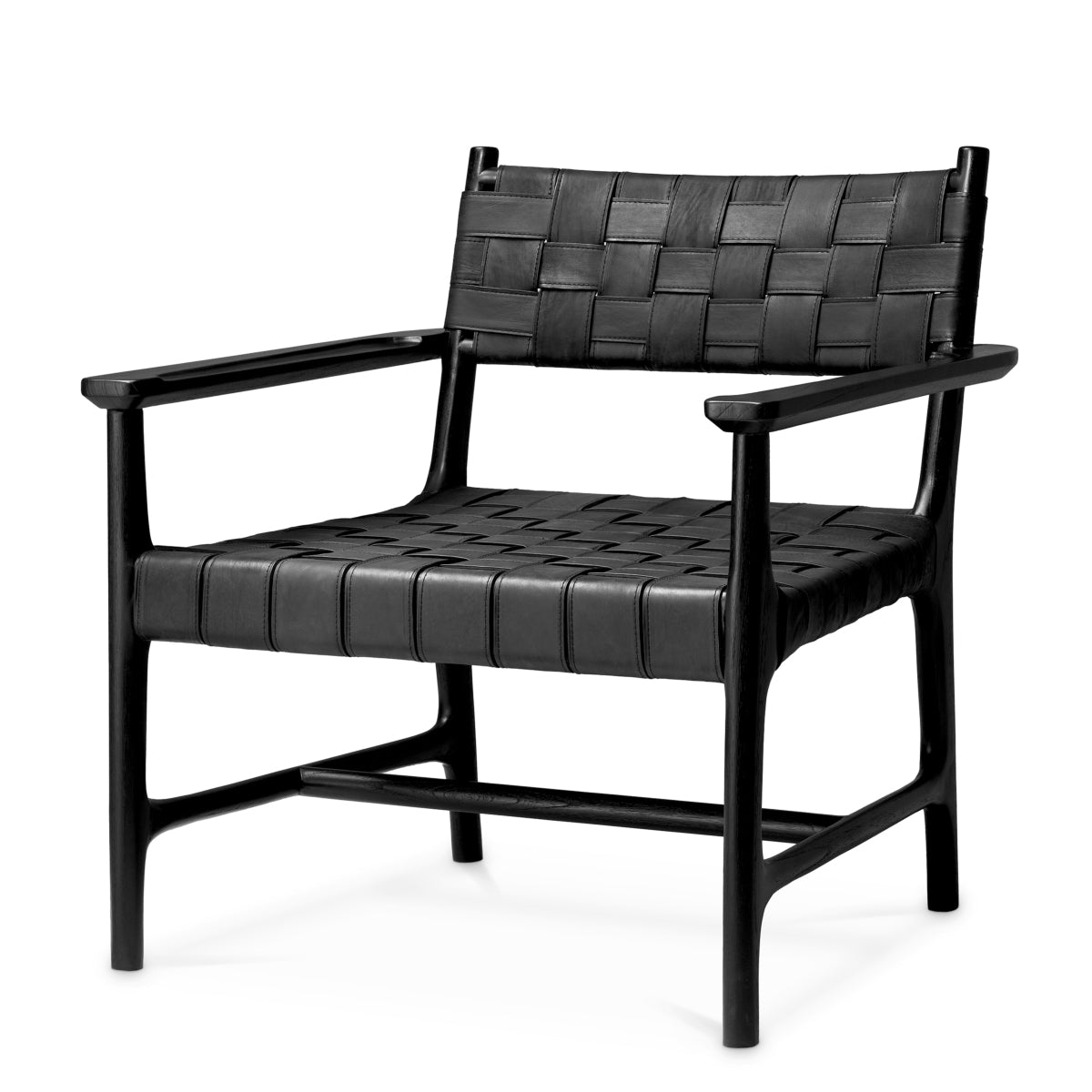 Woven Leather Lounge Chair Tiberio | Eichholtz Miami