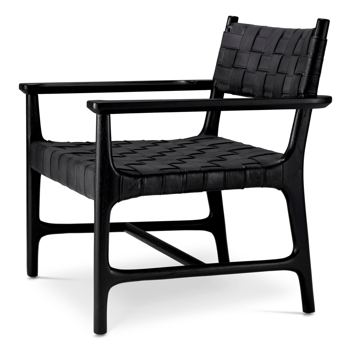Woven Leather Lounge Chair Tiberio | Eichholtz Miami