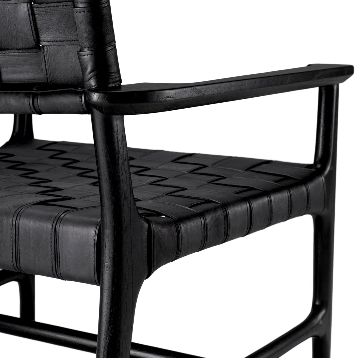 Woven Leather Lounge Chair Tiberio | Eichholtz Miami