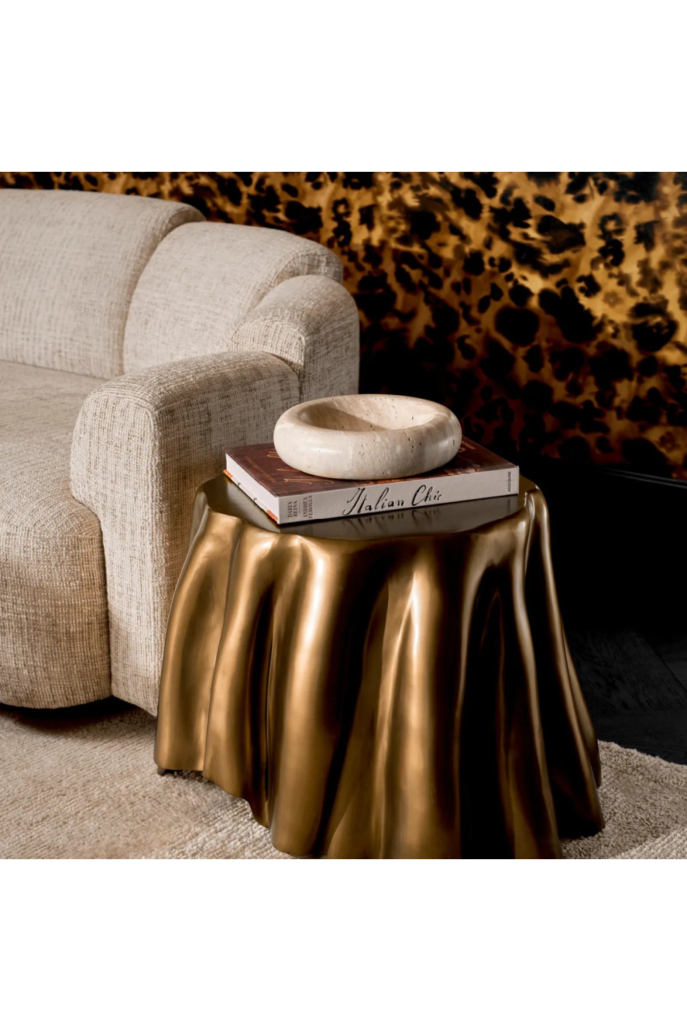 Vintage Brass Side Table Chabot | Eichholtz Miami