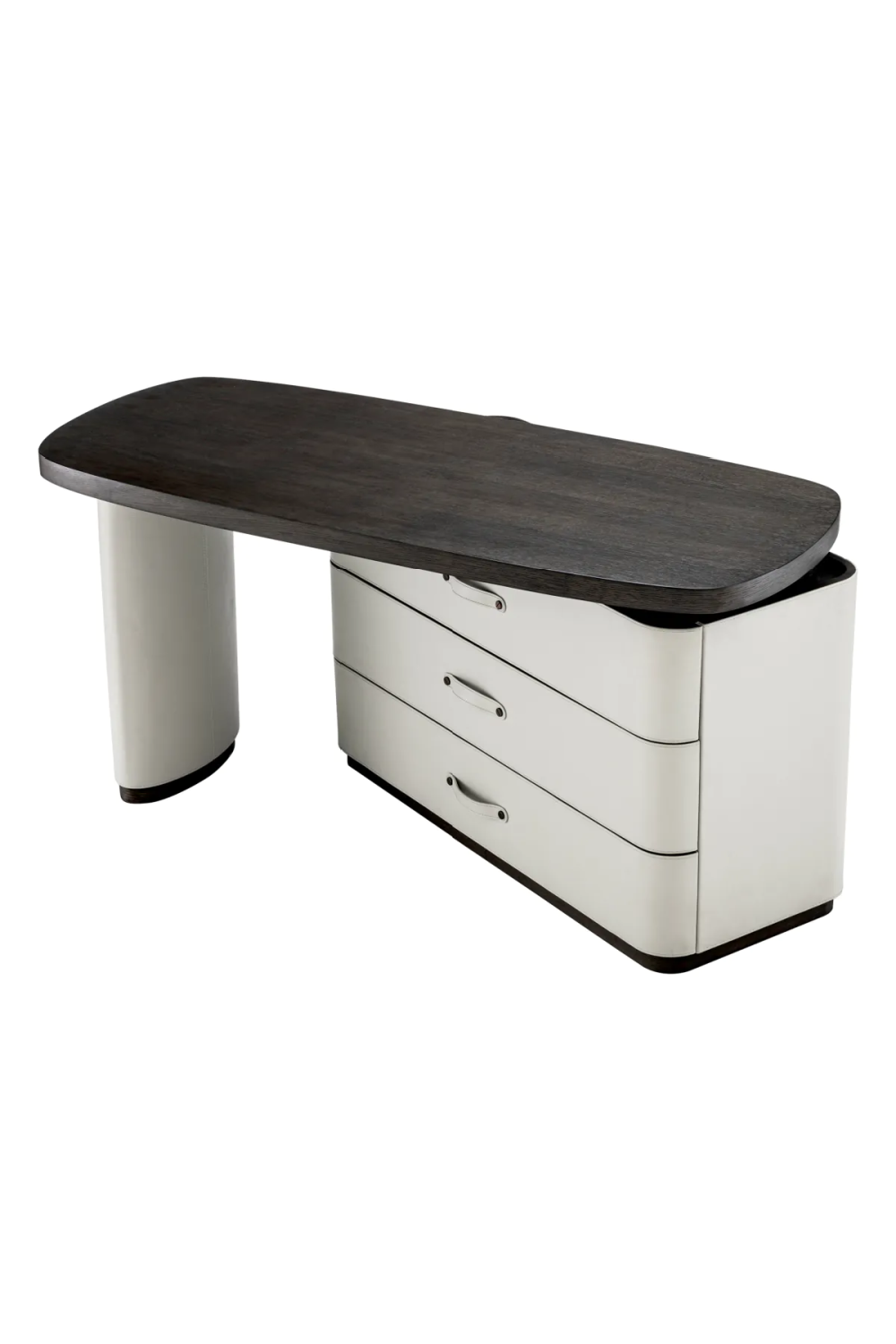 Gray Leather Rotating Desk Numana | Eichholtz Miami