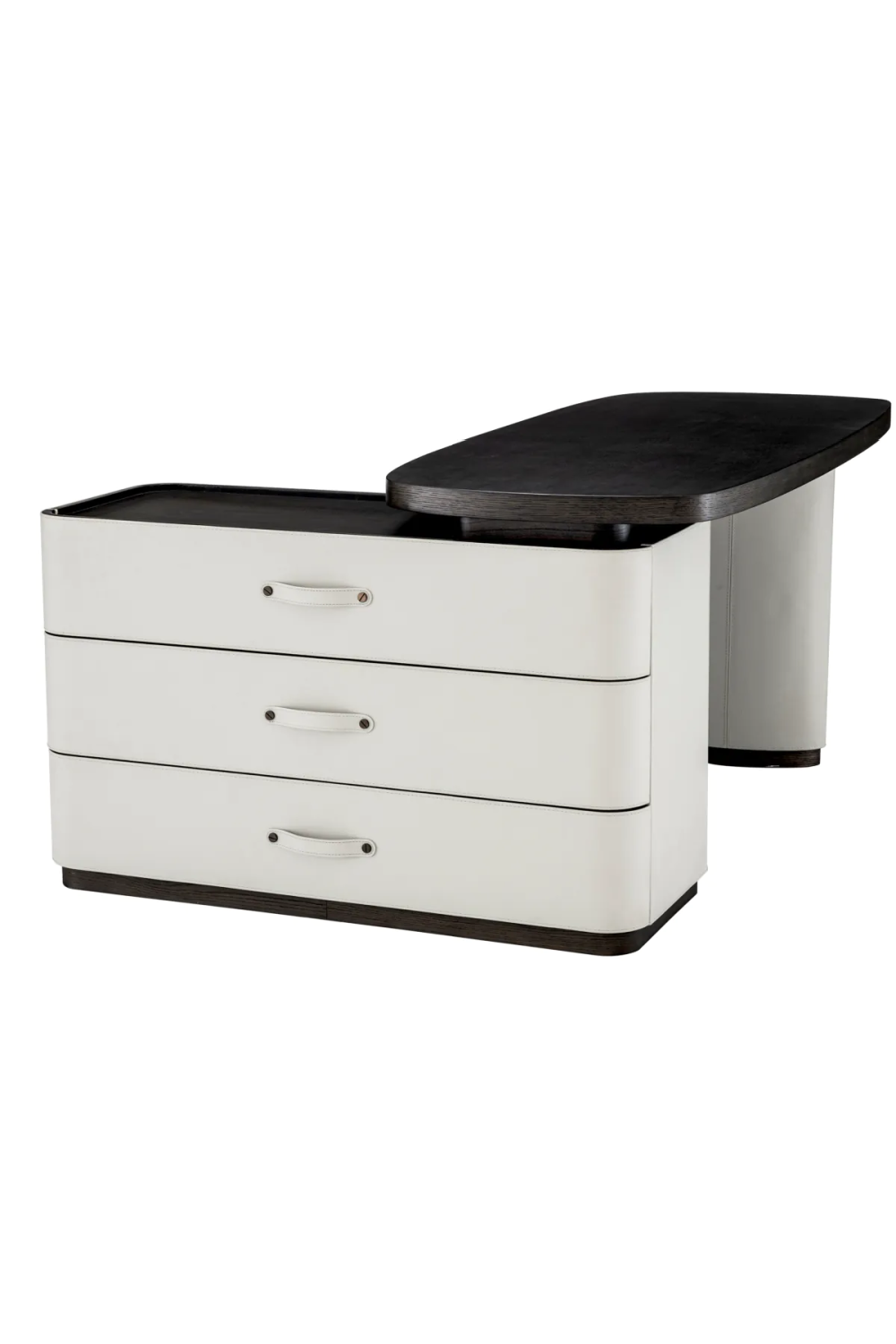 Gray Leather Rotating Desk Numana | Eichholtz Miami