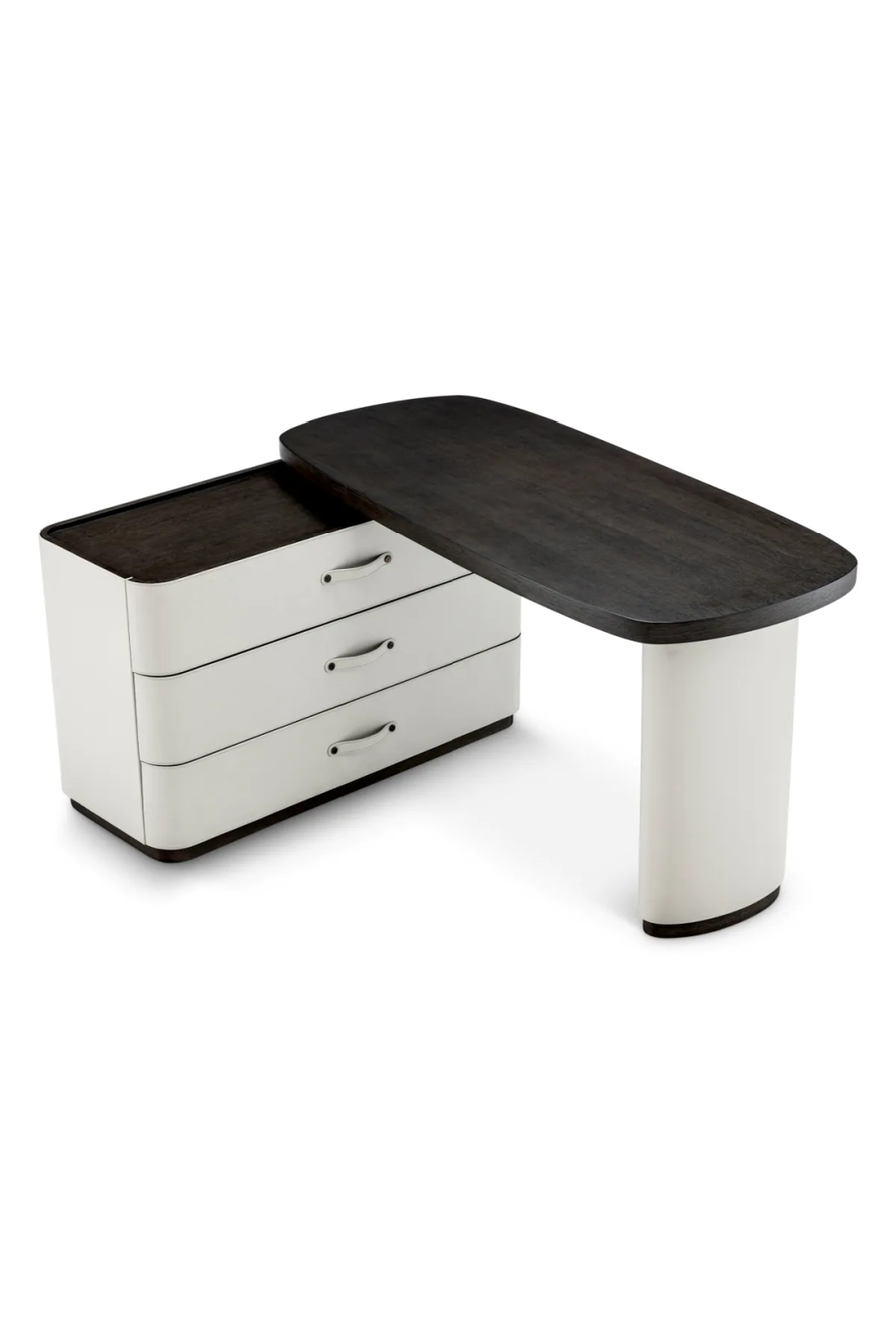 Gray Leather Rotating Desk Numana | Eichholtz Miami