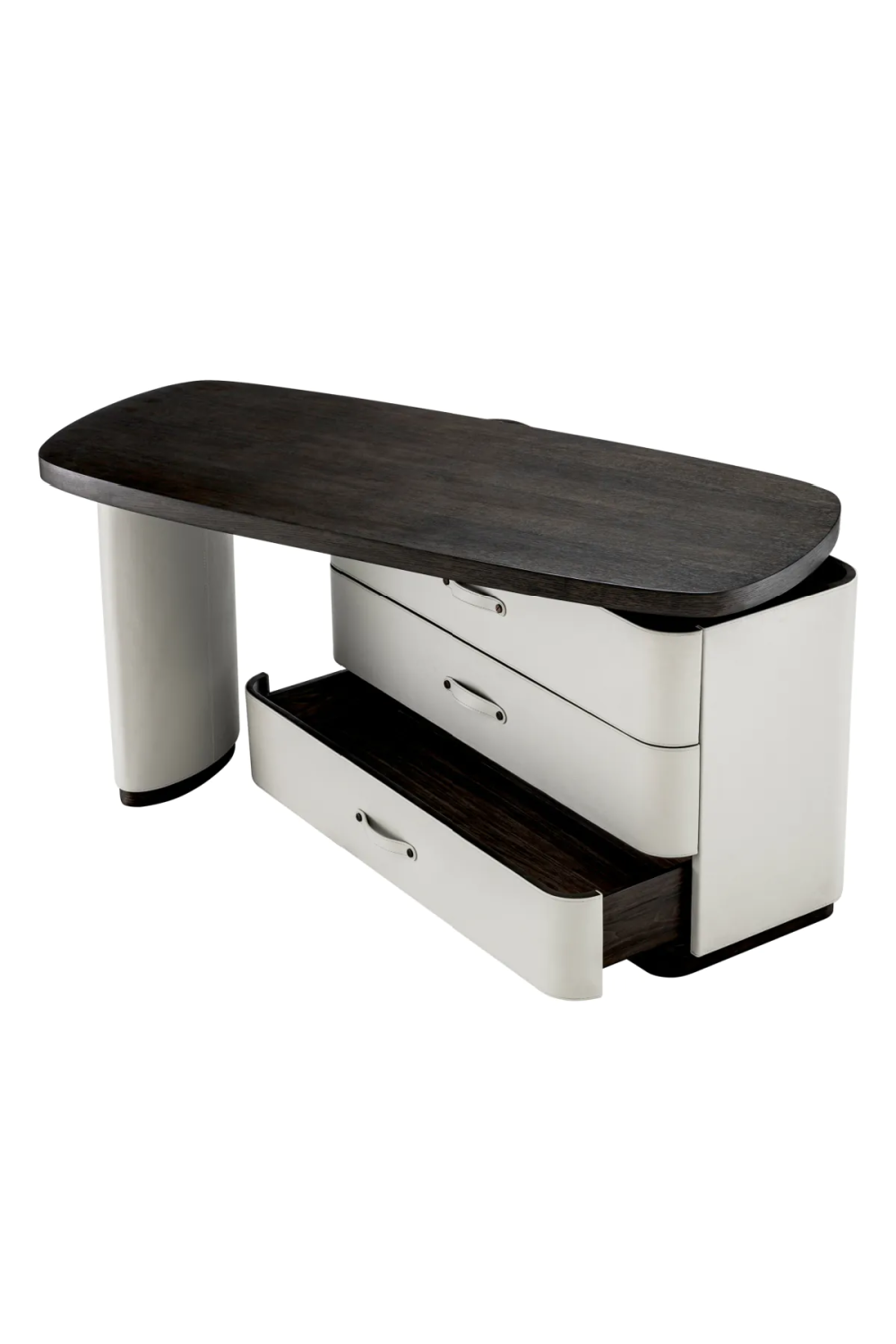 Gray Leather Rotating Desk Numana | Eichholtz Miami