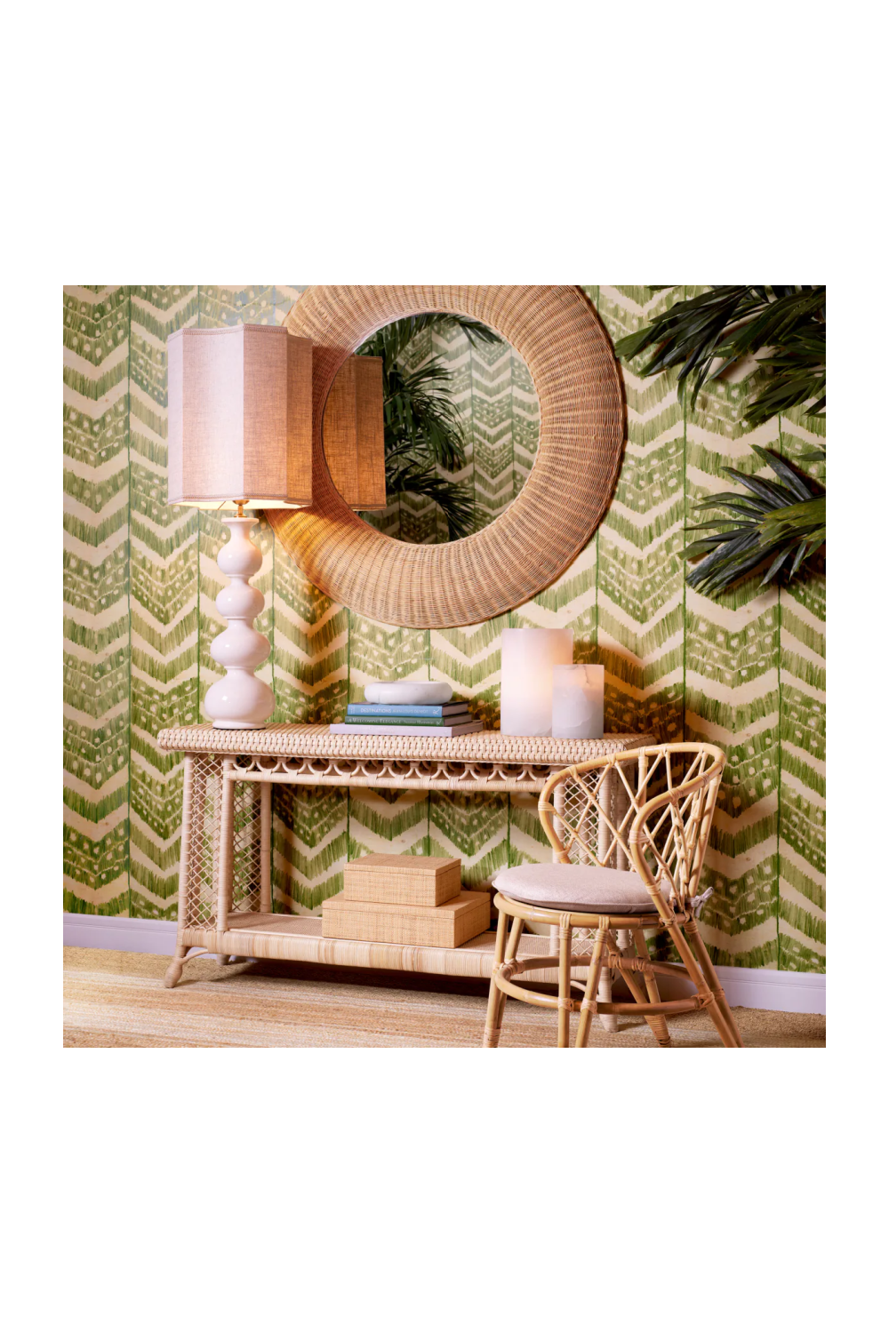 Woven Rattan Dining Chair Alvaro | Eichholtz Miami