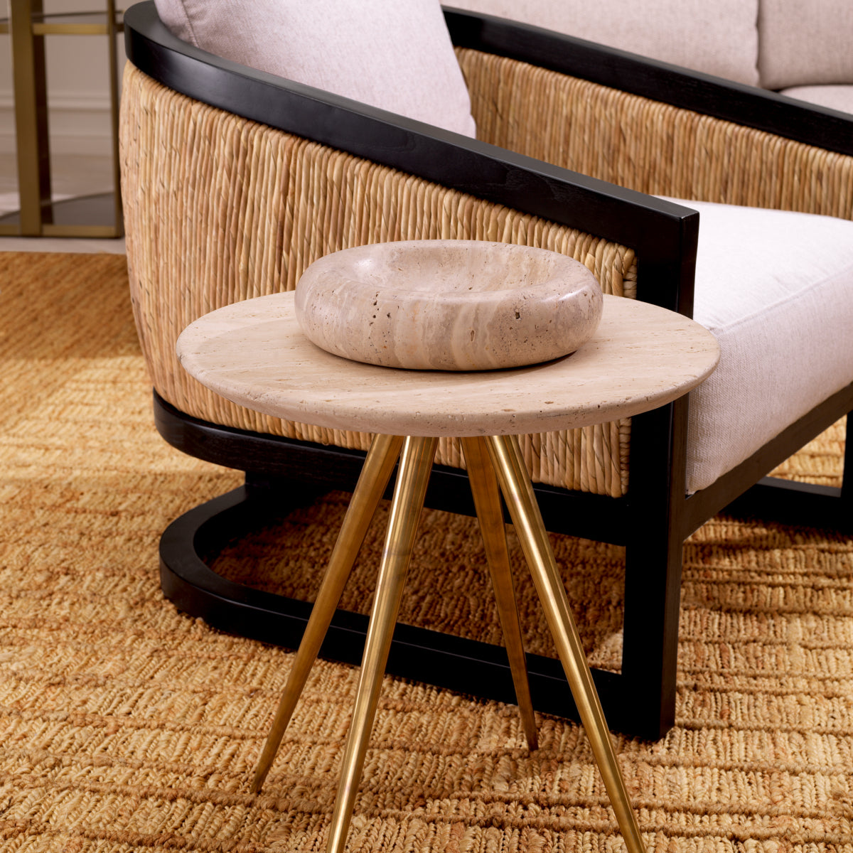 Round Travertine Side Table Ranco | Eichholtz Miami