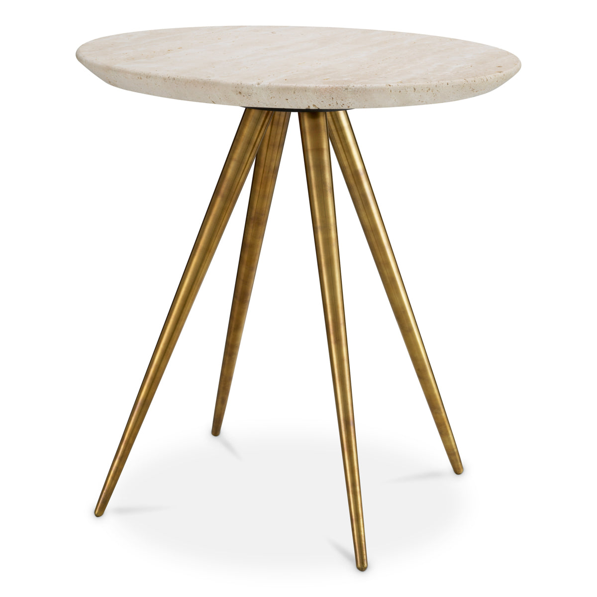 Round Travertine Side Table Ranco | Eichholtz Miami