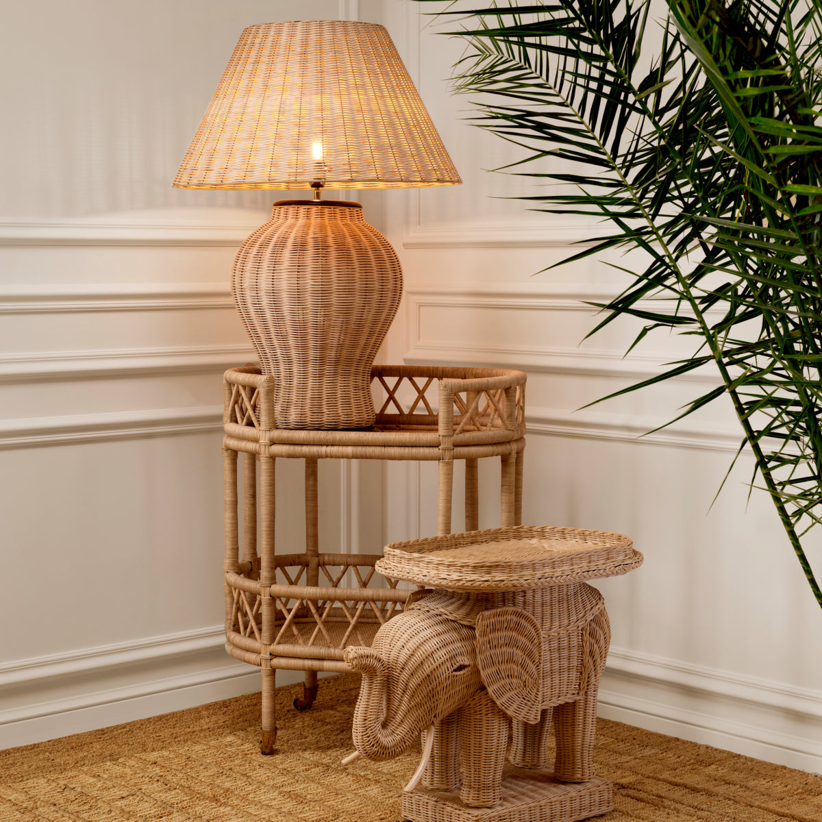 Natural Rattan Trolley Dorini | Eichholtz Miami