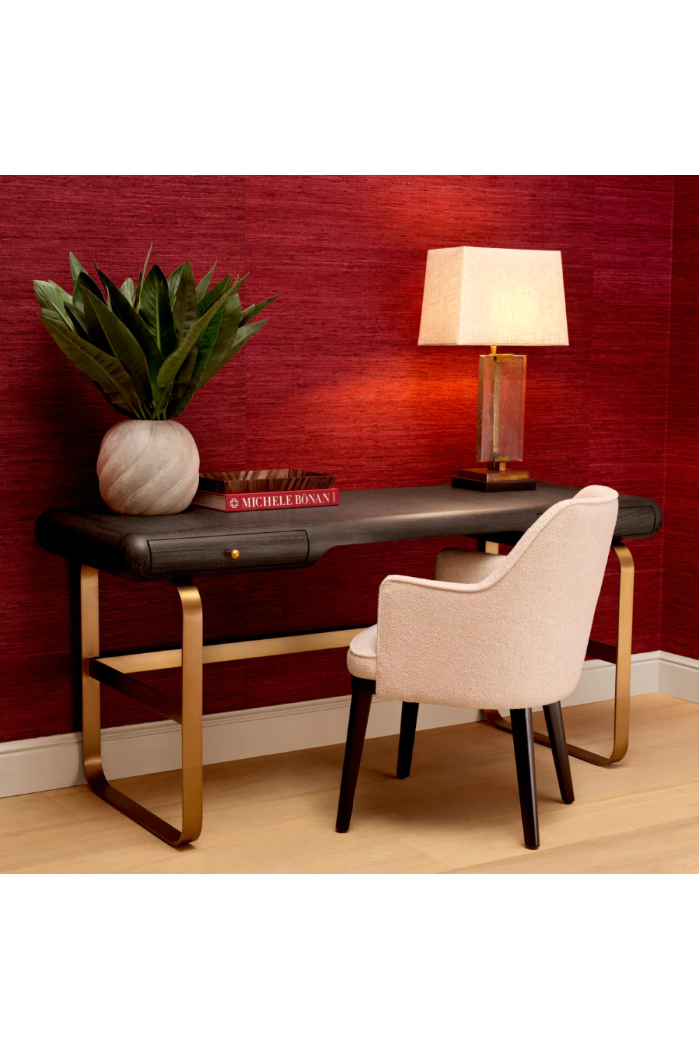 Gray Oak 2-Drawer Desk Nathaniel | Eichholtz Miami