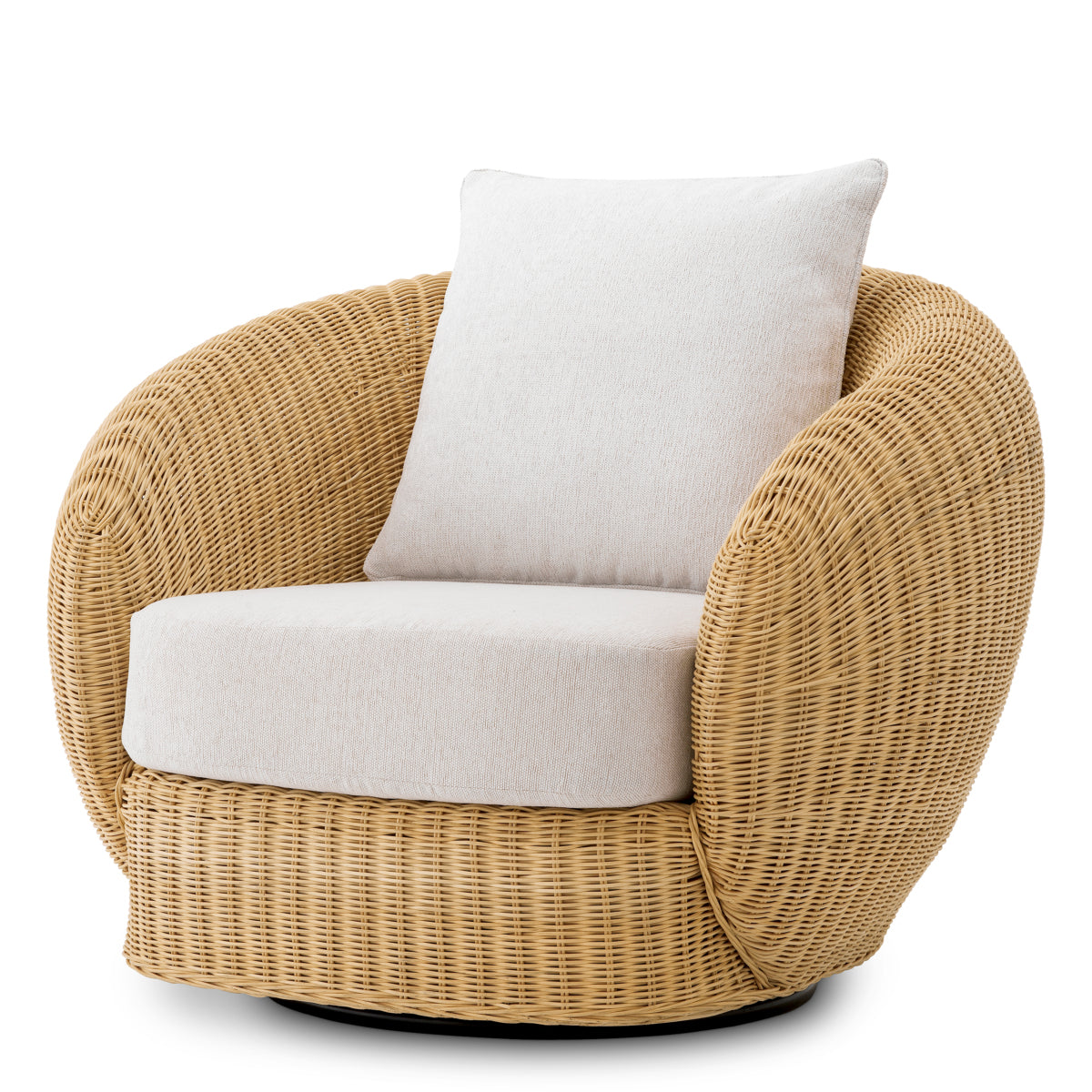 Curved Natural Rattan Chair Rafael | Eichholtz Miami