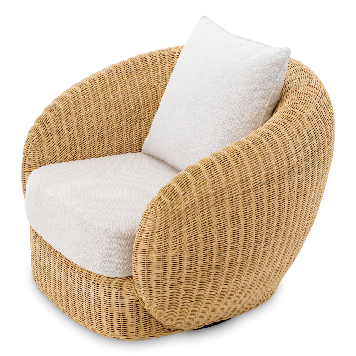 Curved Natural Rattan Chair Rafael | Eichholtz Miami