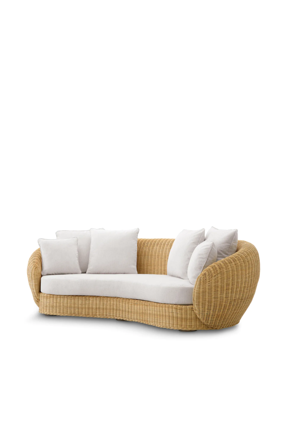 Curved Natural Rattan Sofa Rafael | Eichholtz Miami