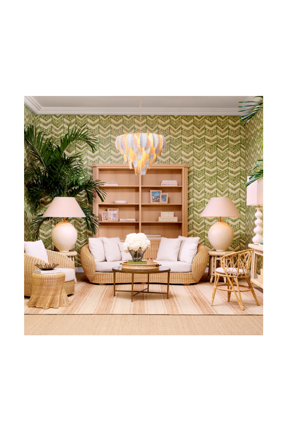 Curved Natural Rattan Sofa Rafael | Eichholtz Miami