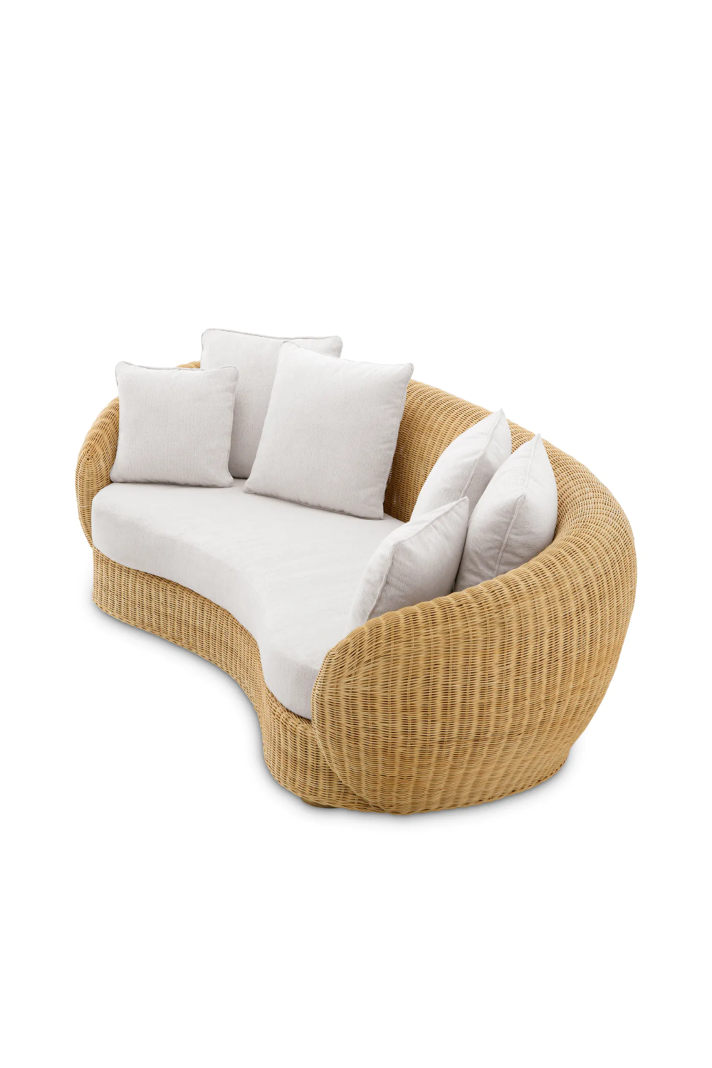 Curved Natural Rattan Sofa Rafael | Eichholtz Miami