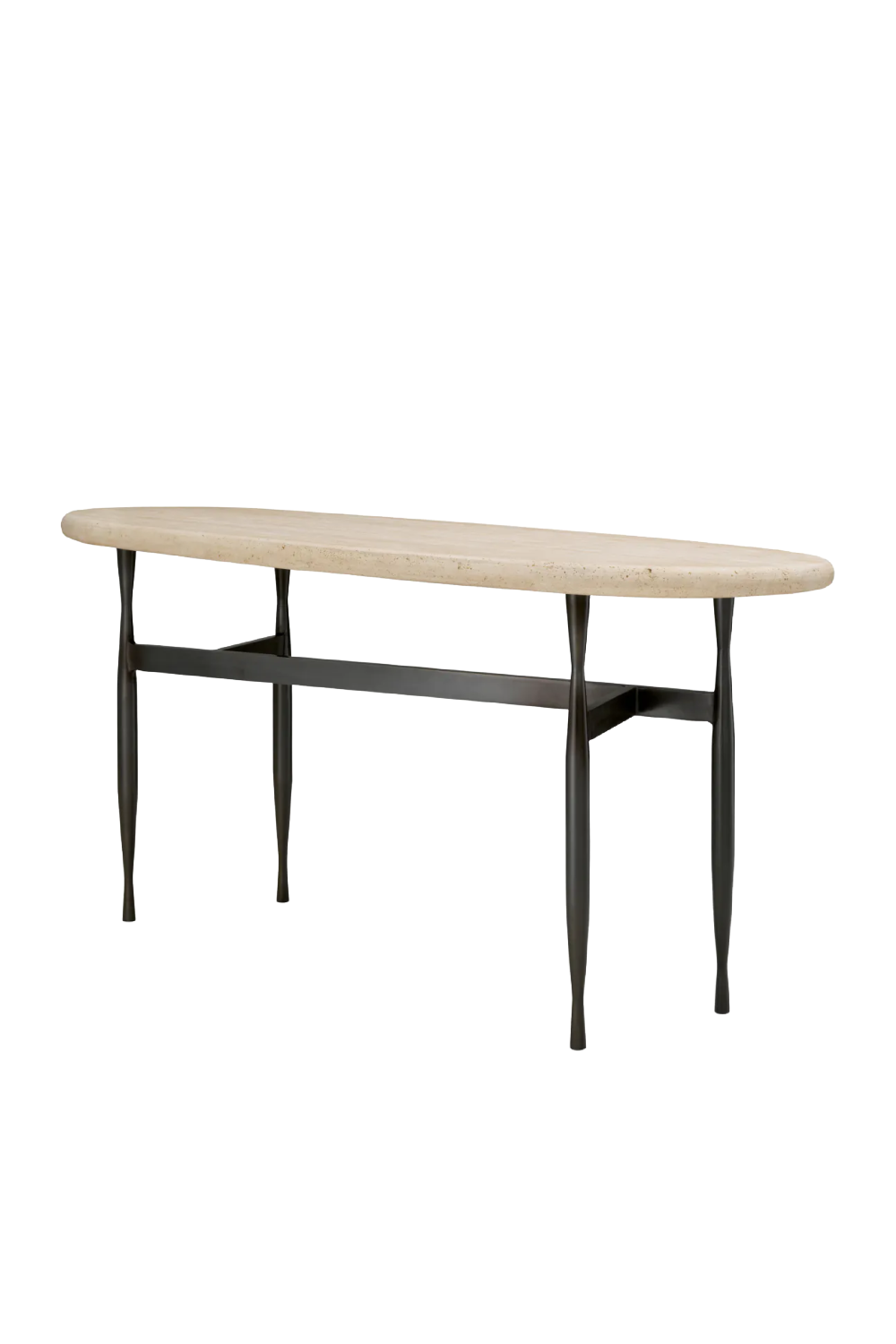 Oval Travertine Console Table Palermo | Eichholtz Miami