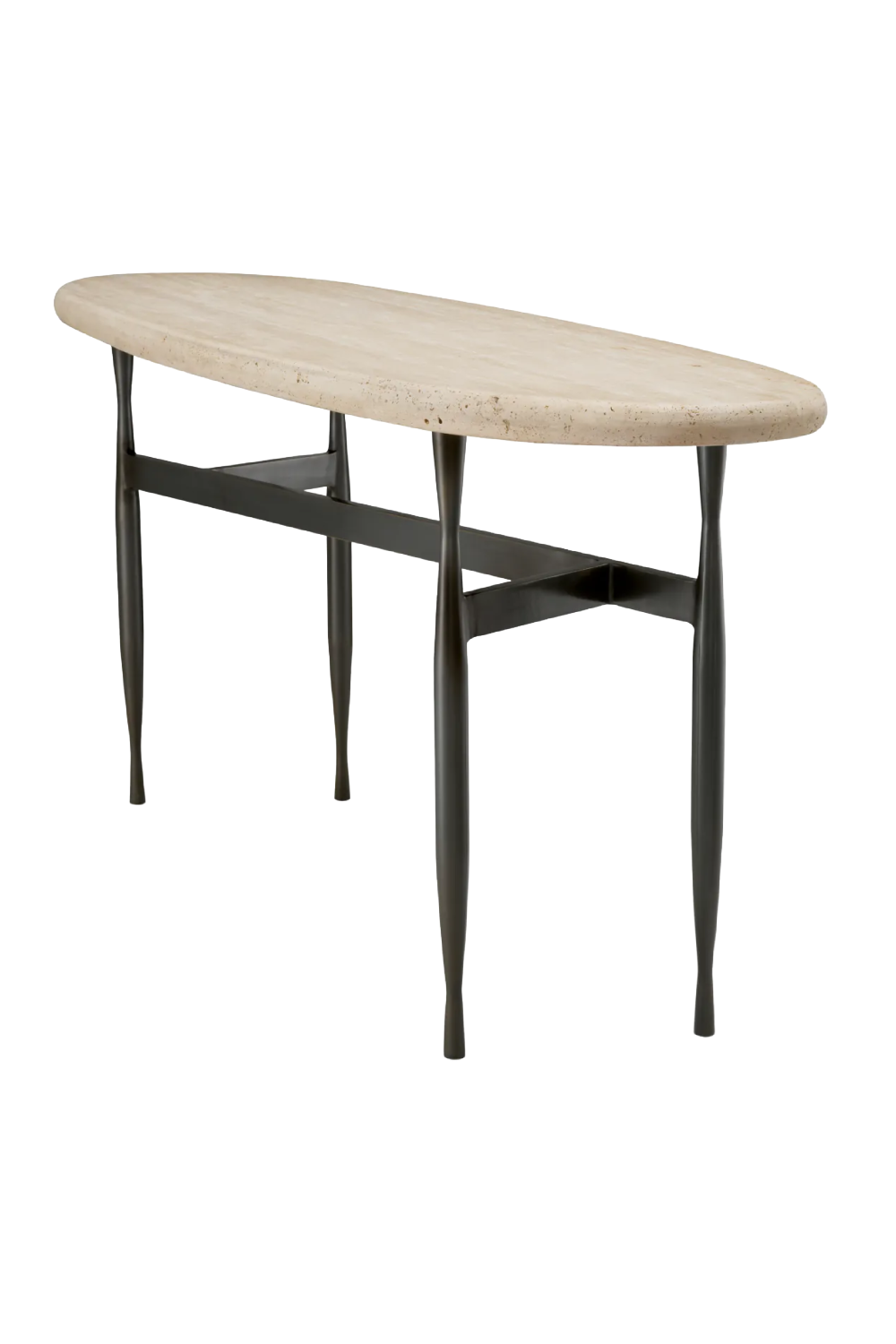 Oval Travertine Console Table Palermo | Eichholtz Miami