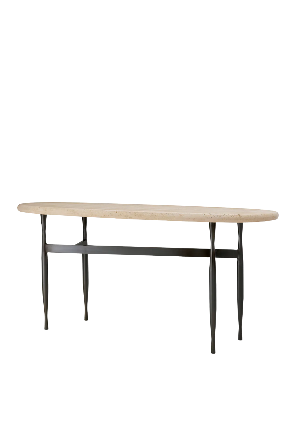 Oval Travertine Console Table Palermo | Eichholtz Miami
