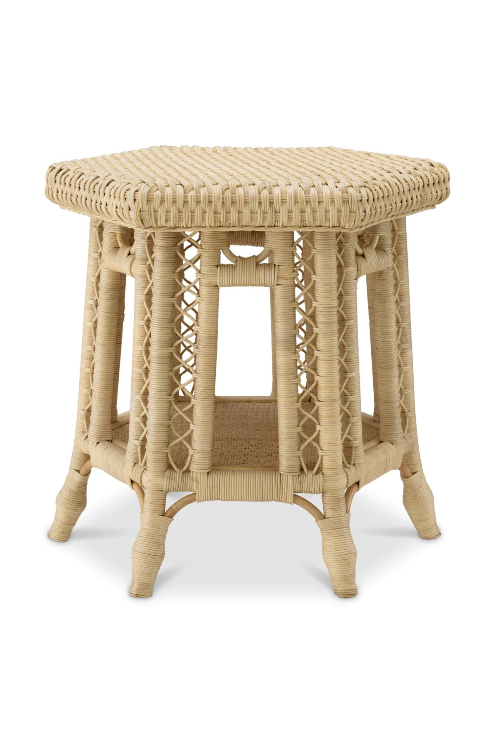 Hexagonal Rattan Side Table Saba | Eichholtz Miami