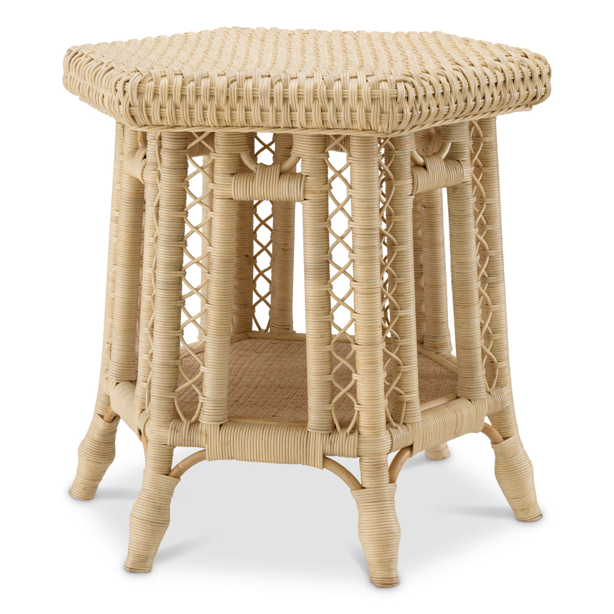 Hexagonal Rattan Side Table Saba | Eichholtz Miami