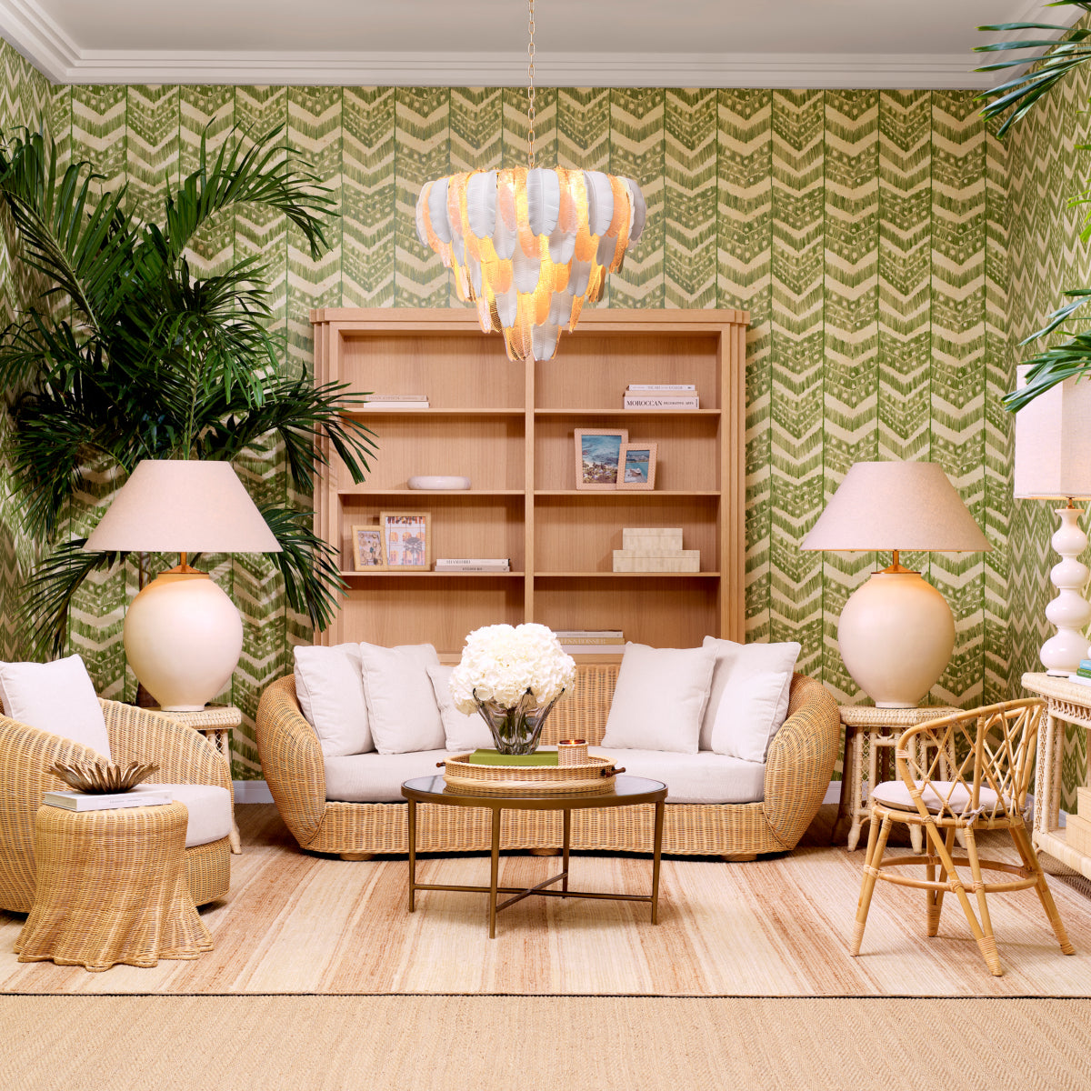 Hexagonal Rattan Side Table Saba | Eichholtz Miami