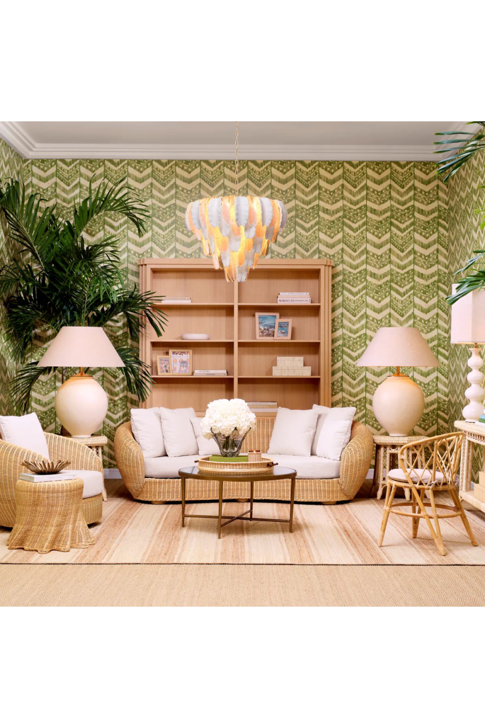 Hexagonal Rattan Side Table Saba | Eichholtz Miami