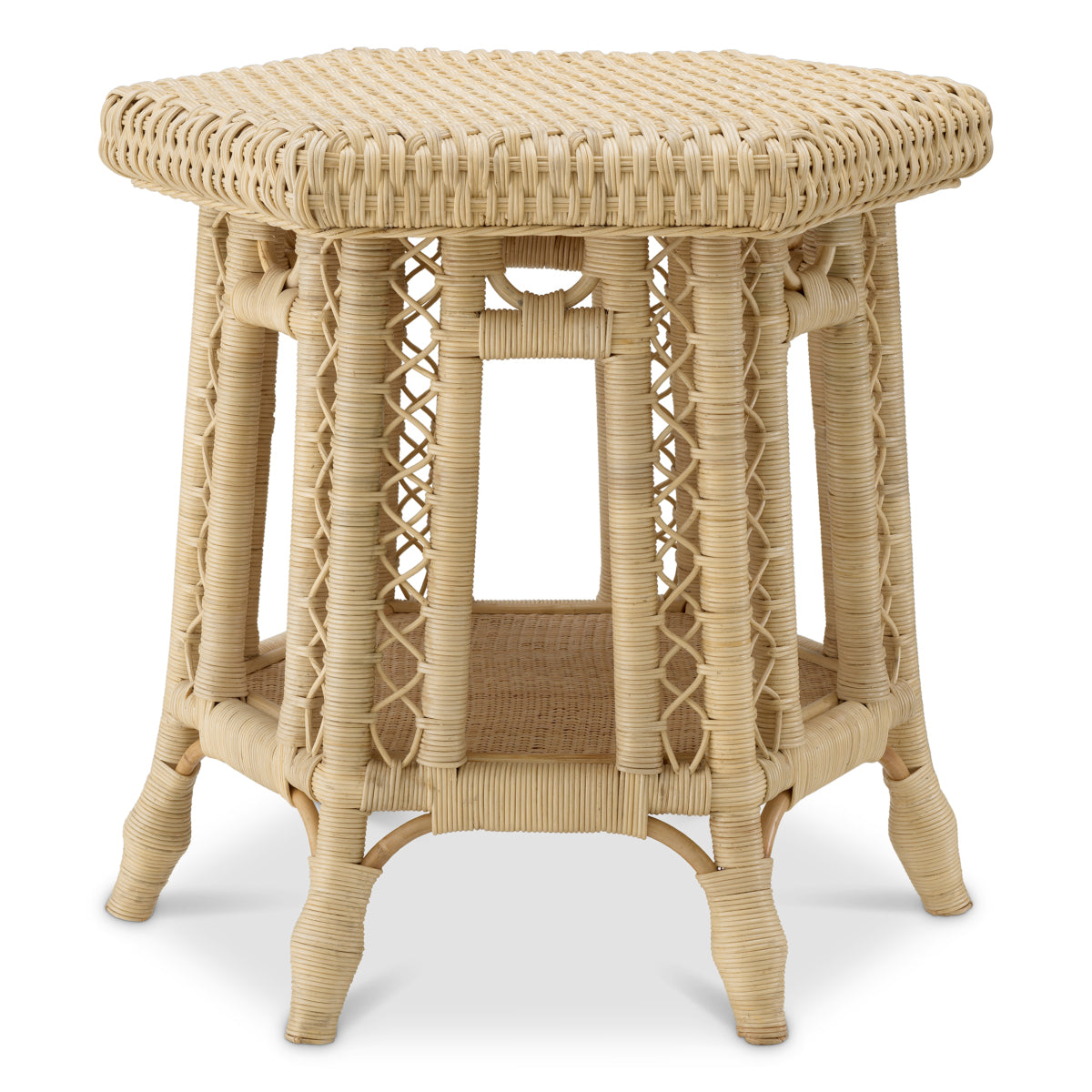Hexagonal Rattan Side Table Saba | Eichholtz Miami
