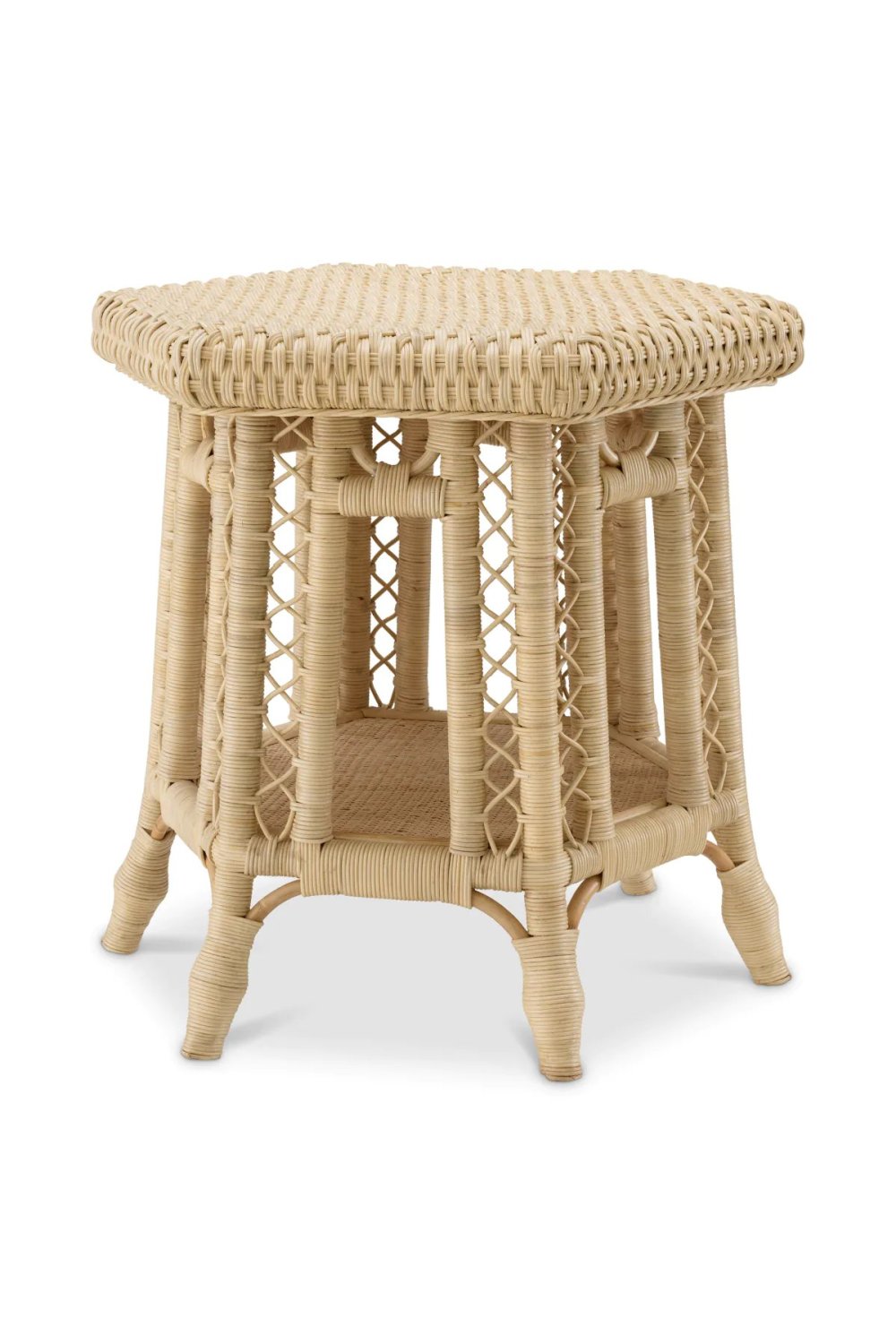Hexagonal Rattan Side Table Saba | Eichholtz Miami