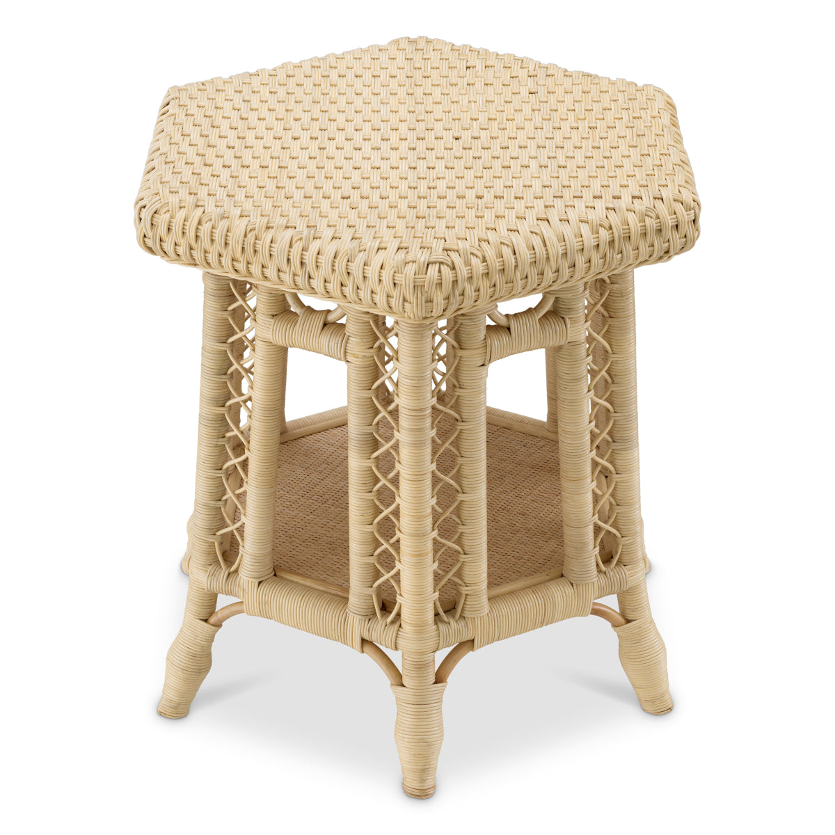 Hexagonal Rattan Side Table Saba | Eichholtz Miami