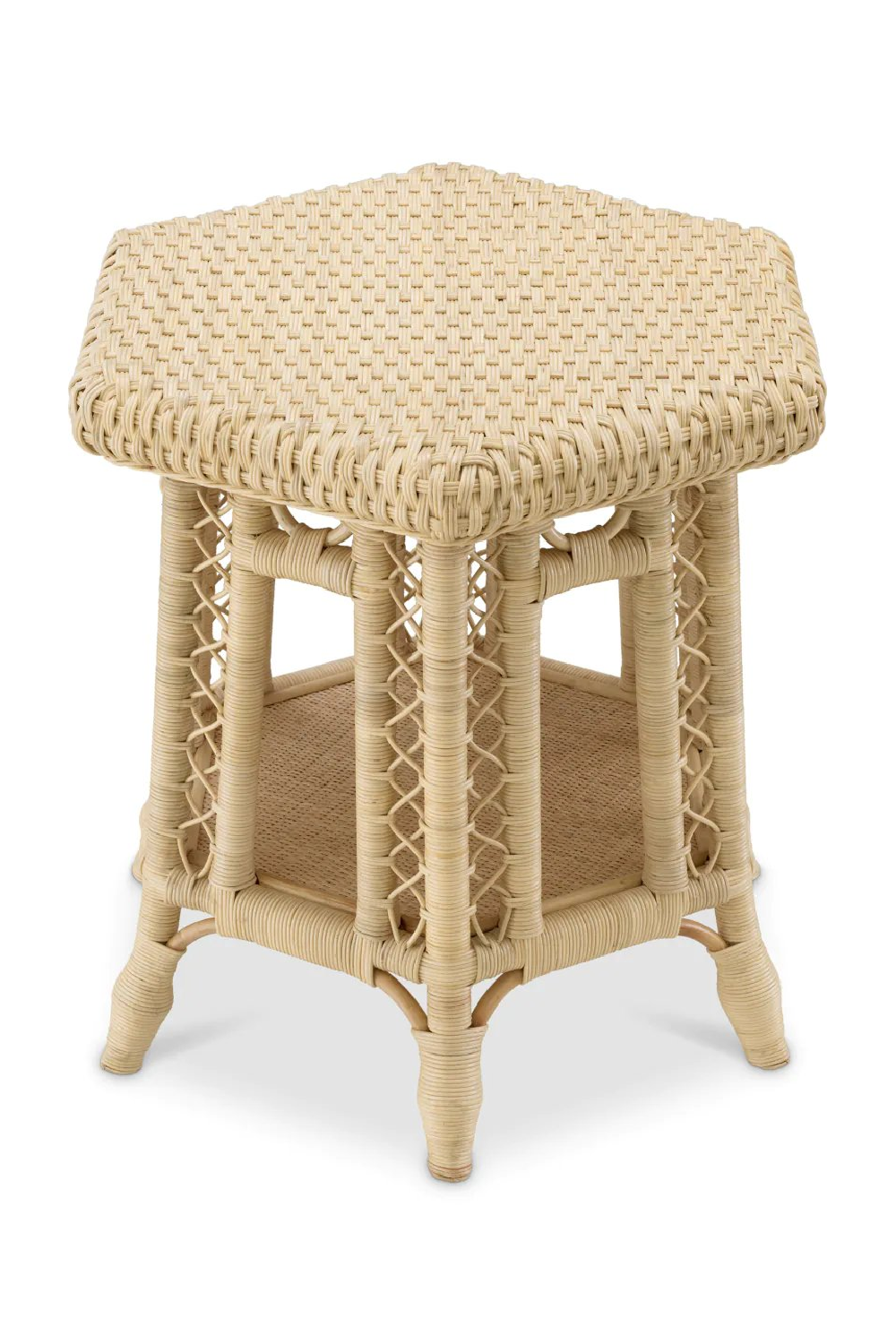 Hexagonal Rattan Side Table Saba | Eichholtz Miami