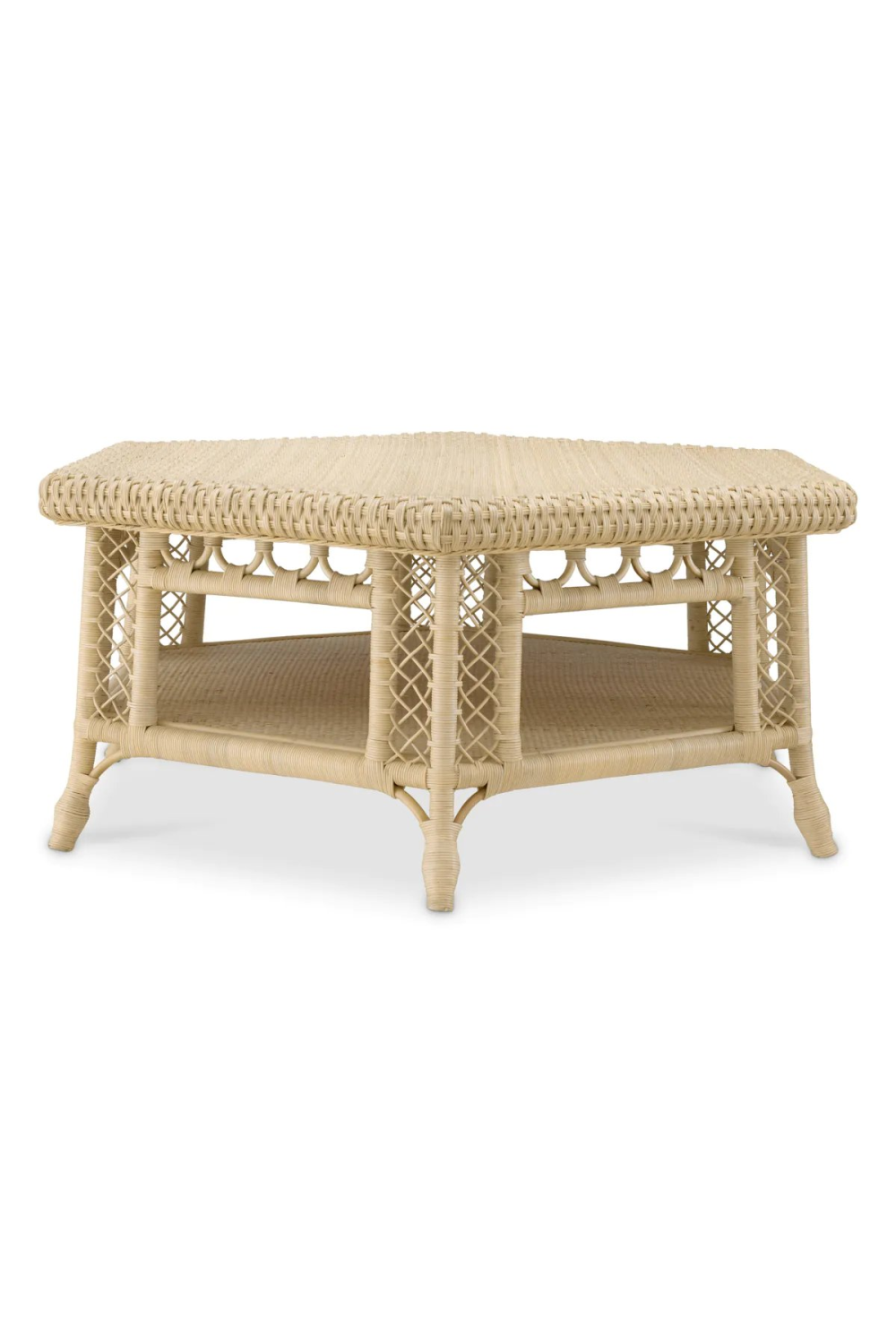 Hexagonal Rattan Coffee Table Saba | Eichholtz Miami