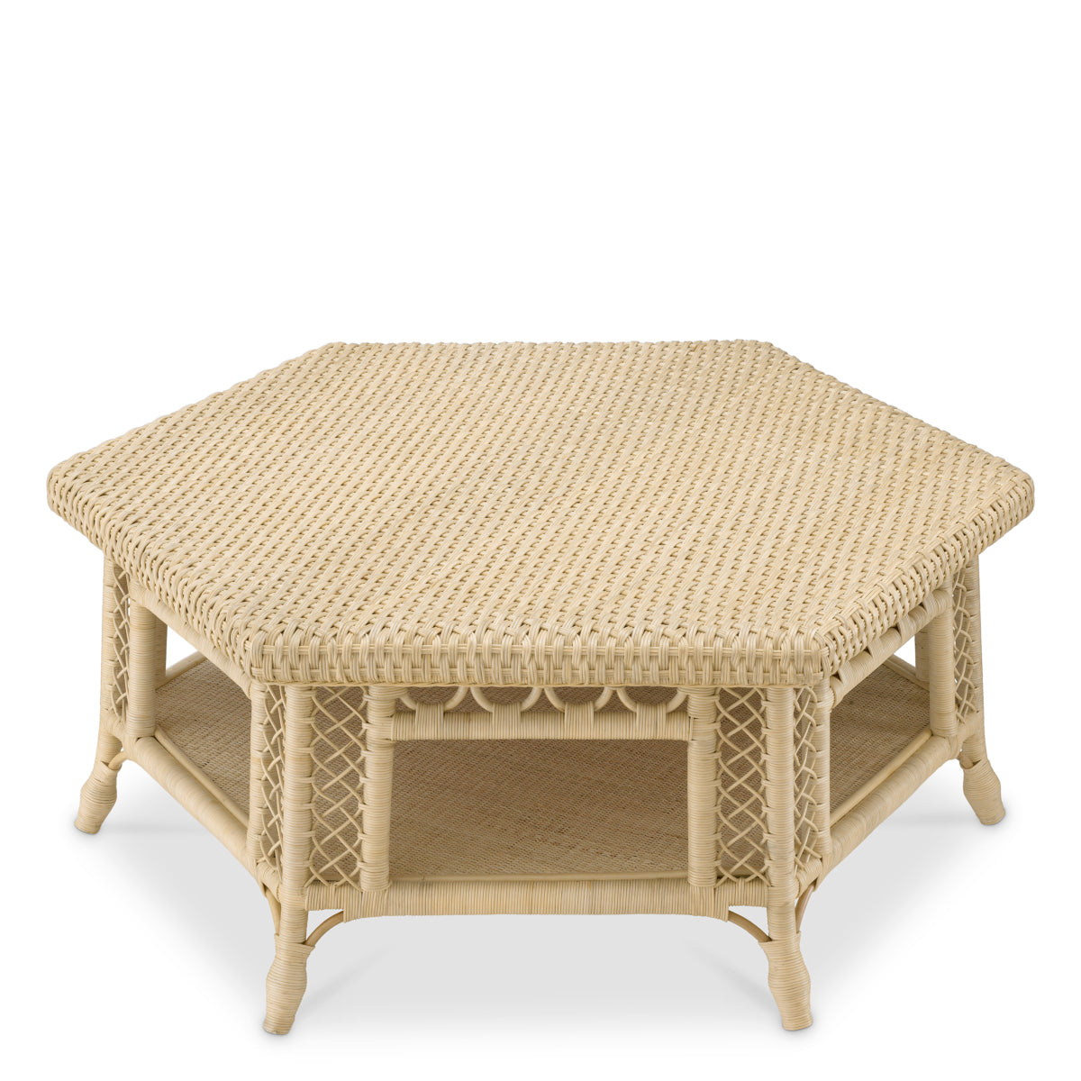 Hexagonal Rattan Coffee Table Saba | Eichholtz Miami