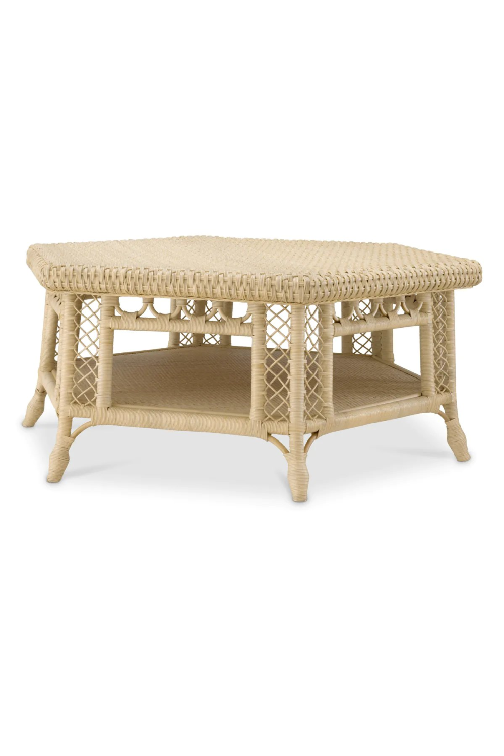 Hexagonal Rattan Coffee Table Saba | Eichholtz Miami