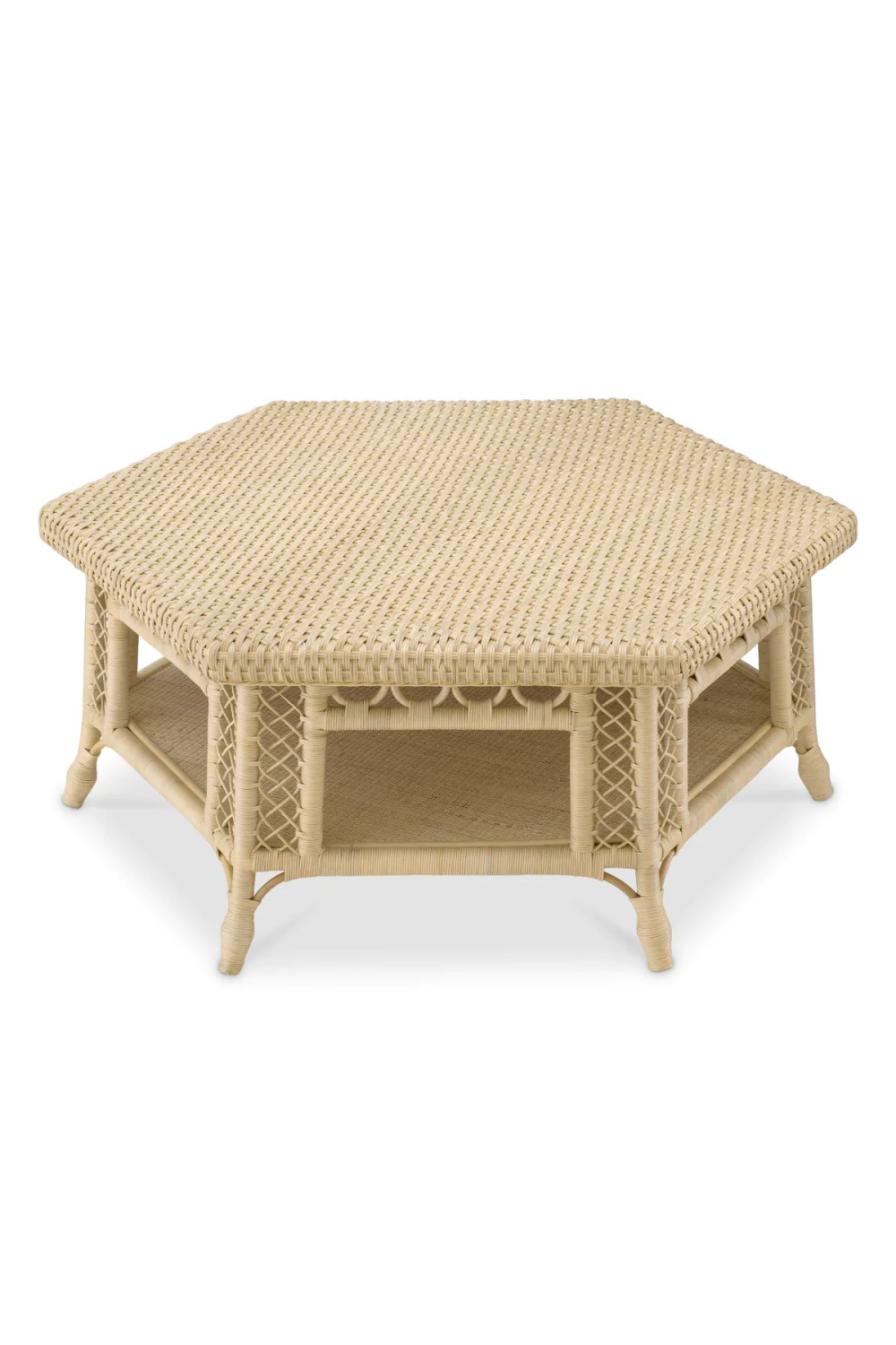 Hexagonal Rattan Coffee Table Saba | Eichholtz Miami