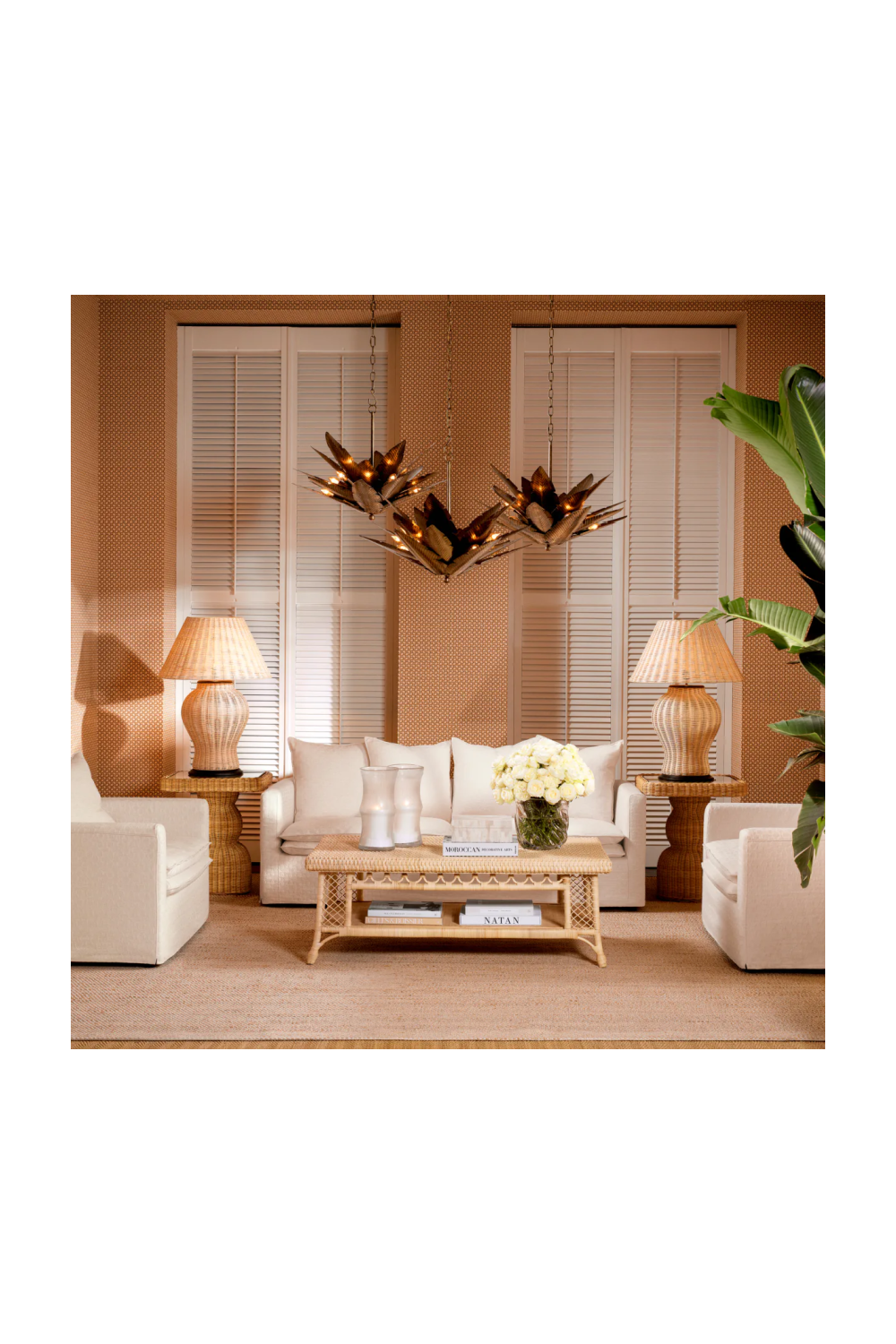 Rectangular Rattan Coffee Table Saba | Eichholtz Miami