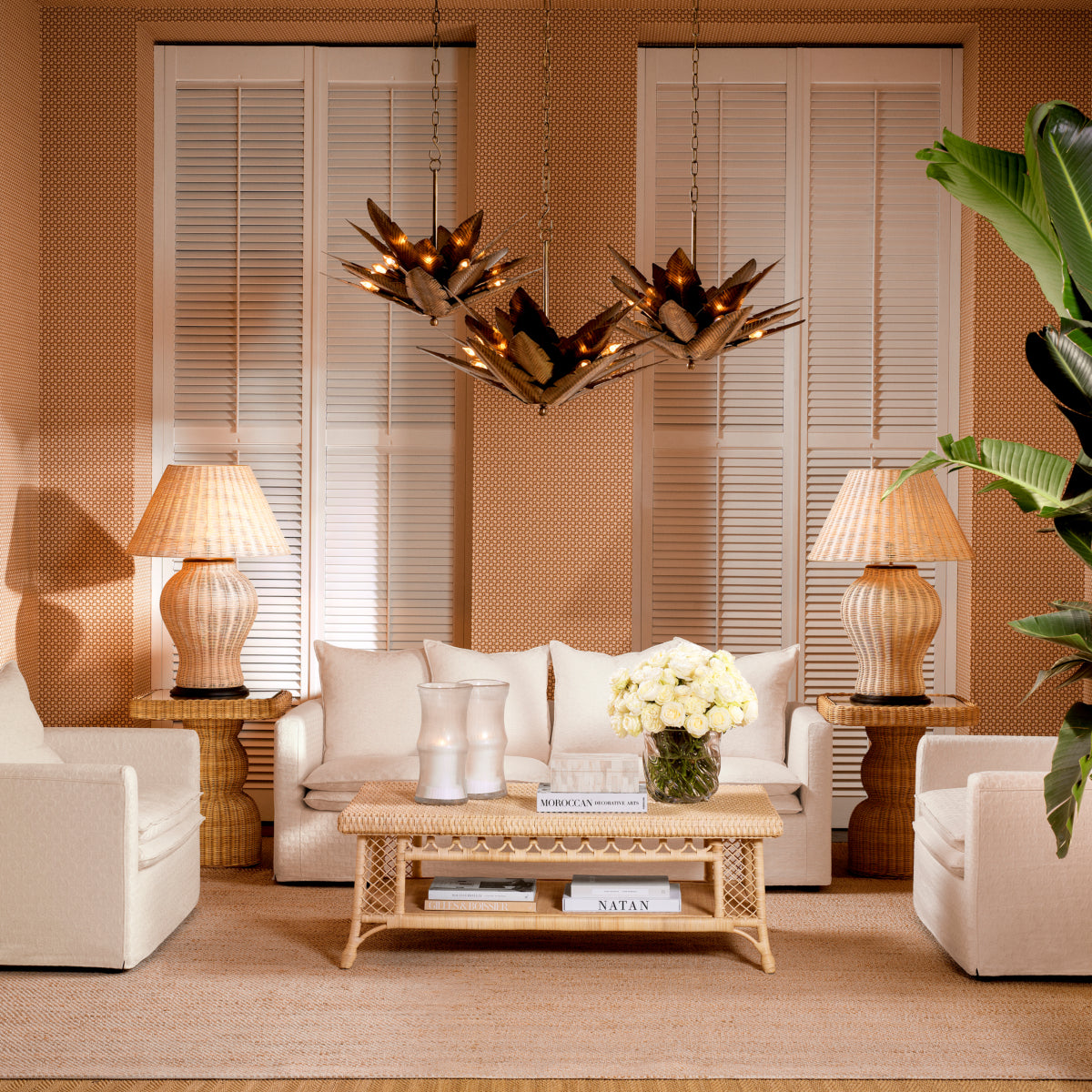 Rectangular Rattan Coffee Table Saba | Eichholtz Miami