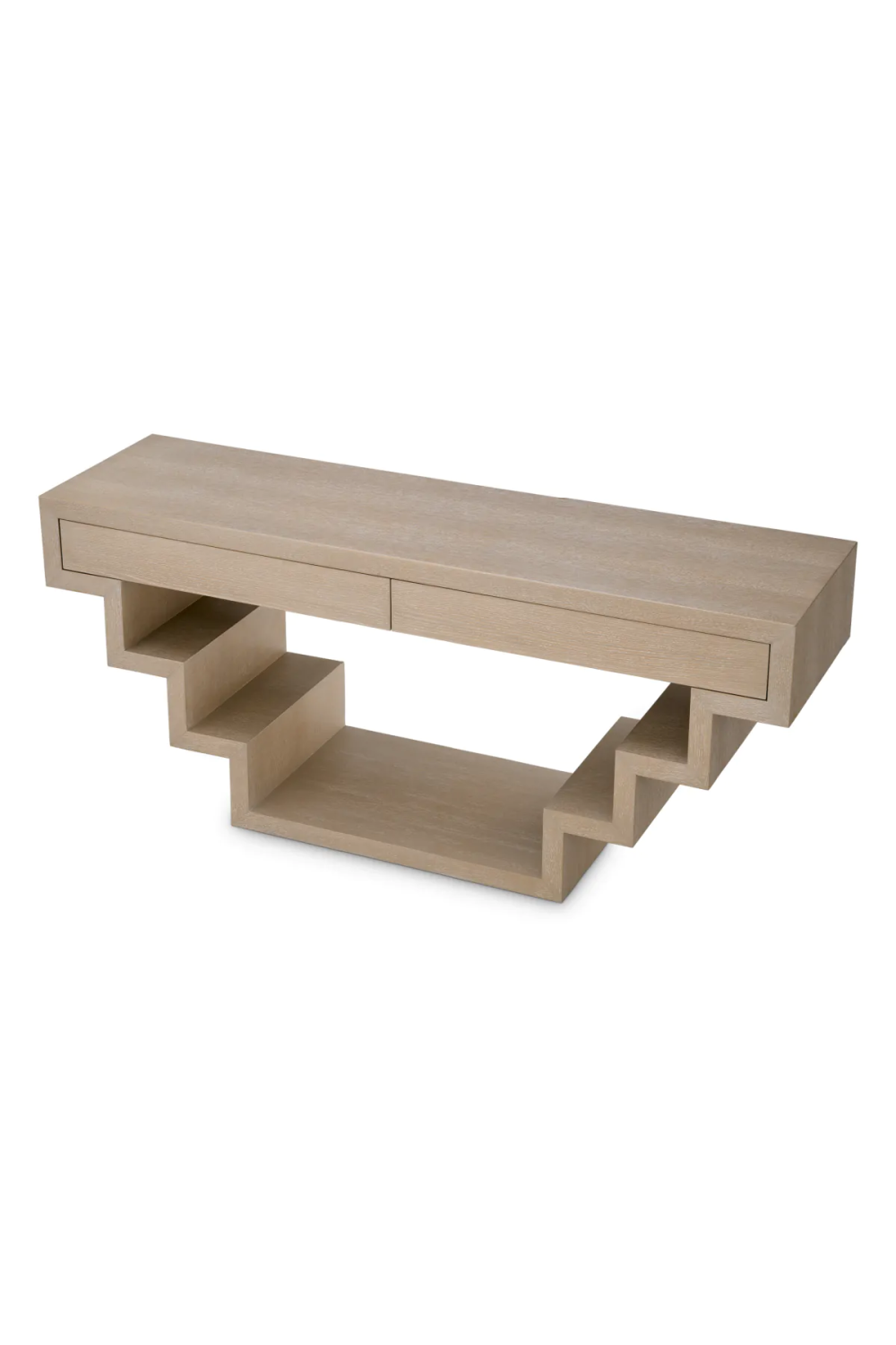 Oak Geometrical Console Table Rialto | Eichholtz Miami