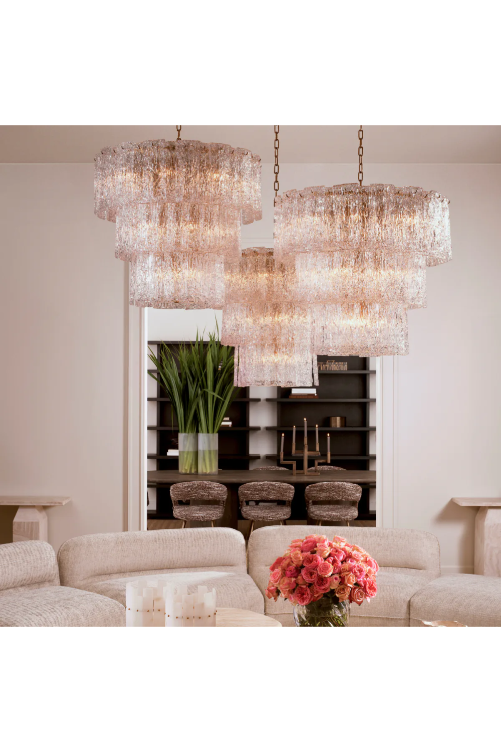 Glass Layered Chandelier Almeria | Eichholtz Miami